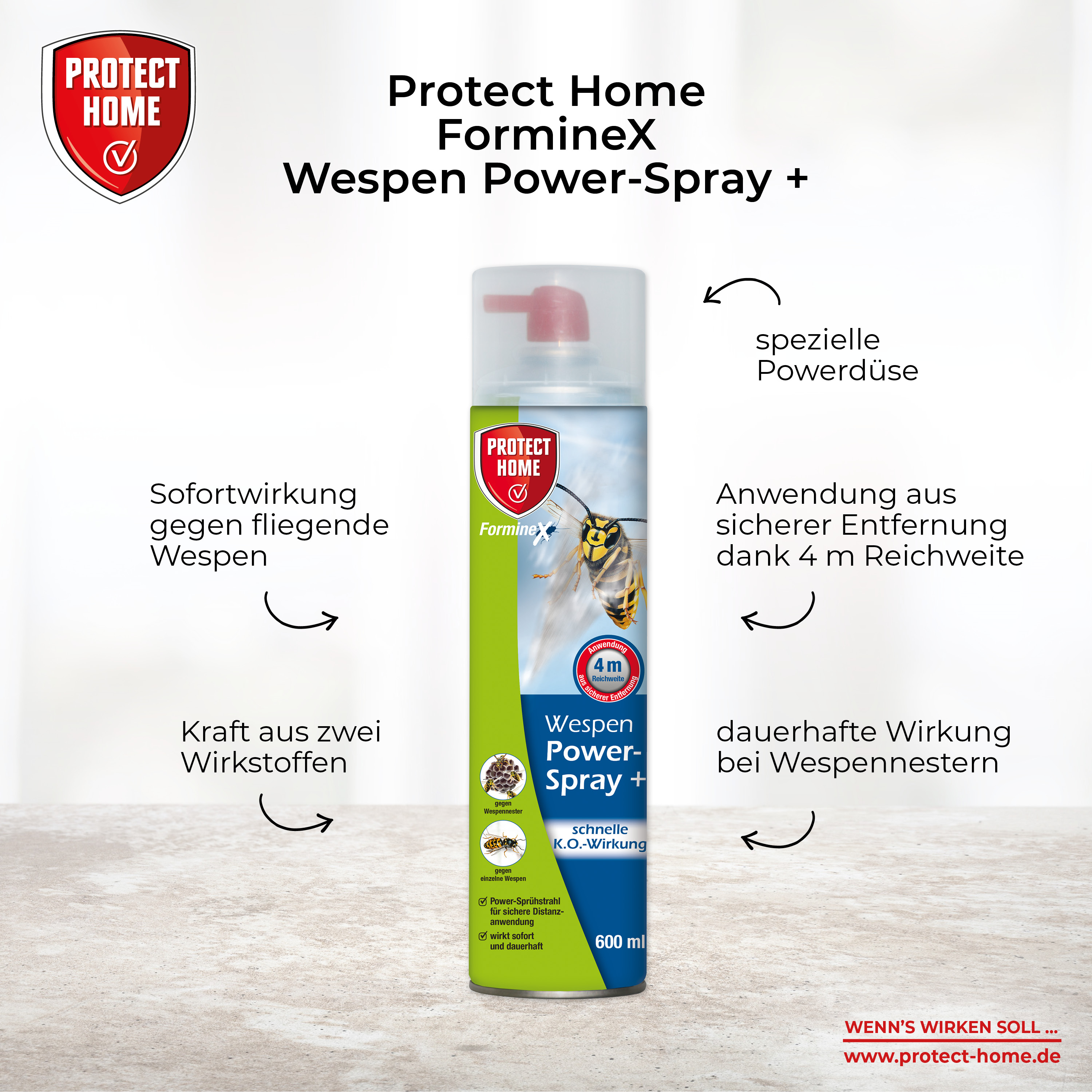Protect Home FormineX Wespenschaum + 600 ml