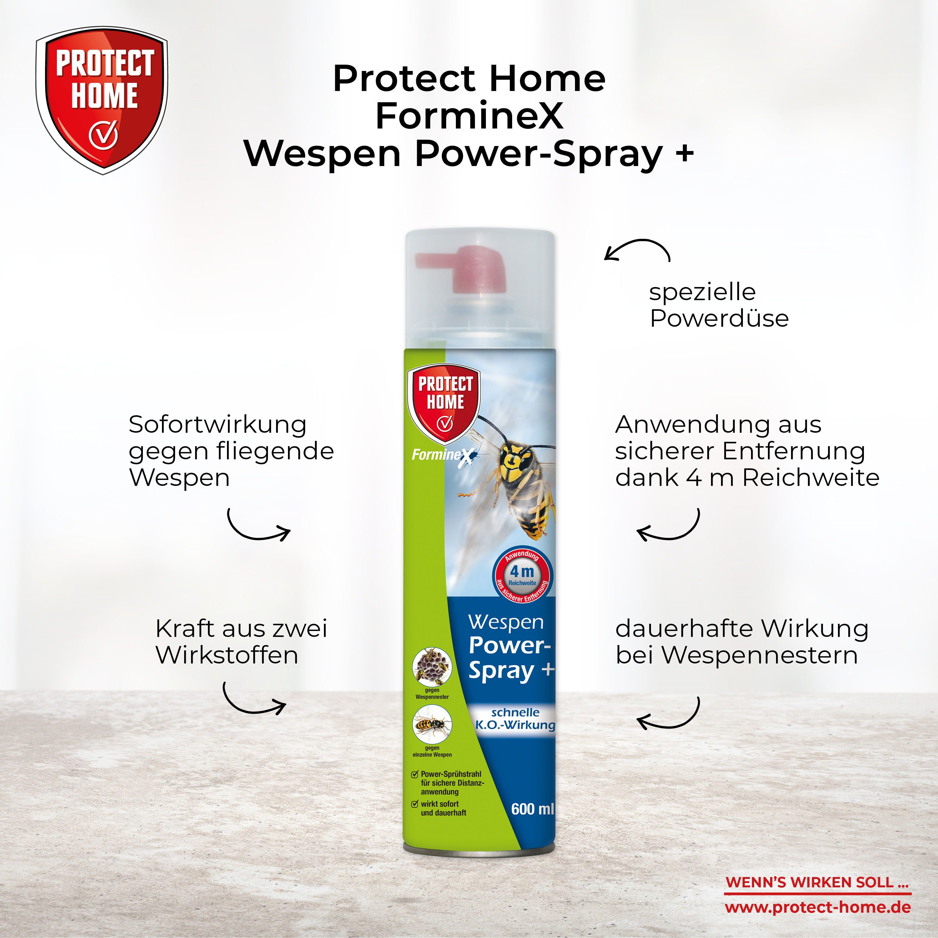 4904661iXzEOClfDUgT Protect Home FormineX Wespenschaum + 600 ml