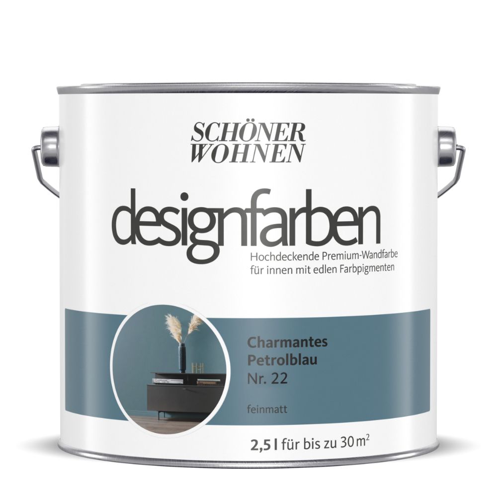 Schöner Wohnen Designfarbe, charmantes Petrolblau, 2,5L Schöner Wohnen Designfarbe, charmantes Petrolblau, 2,5L