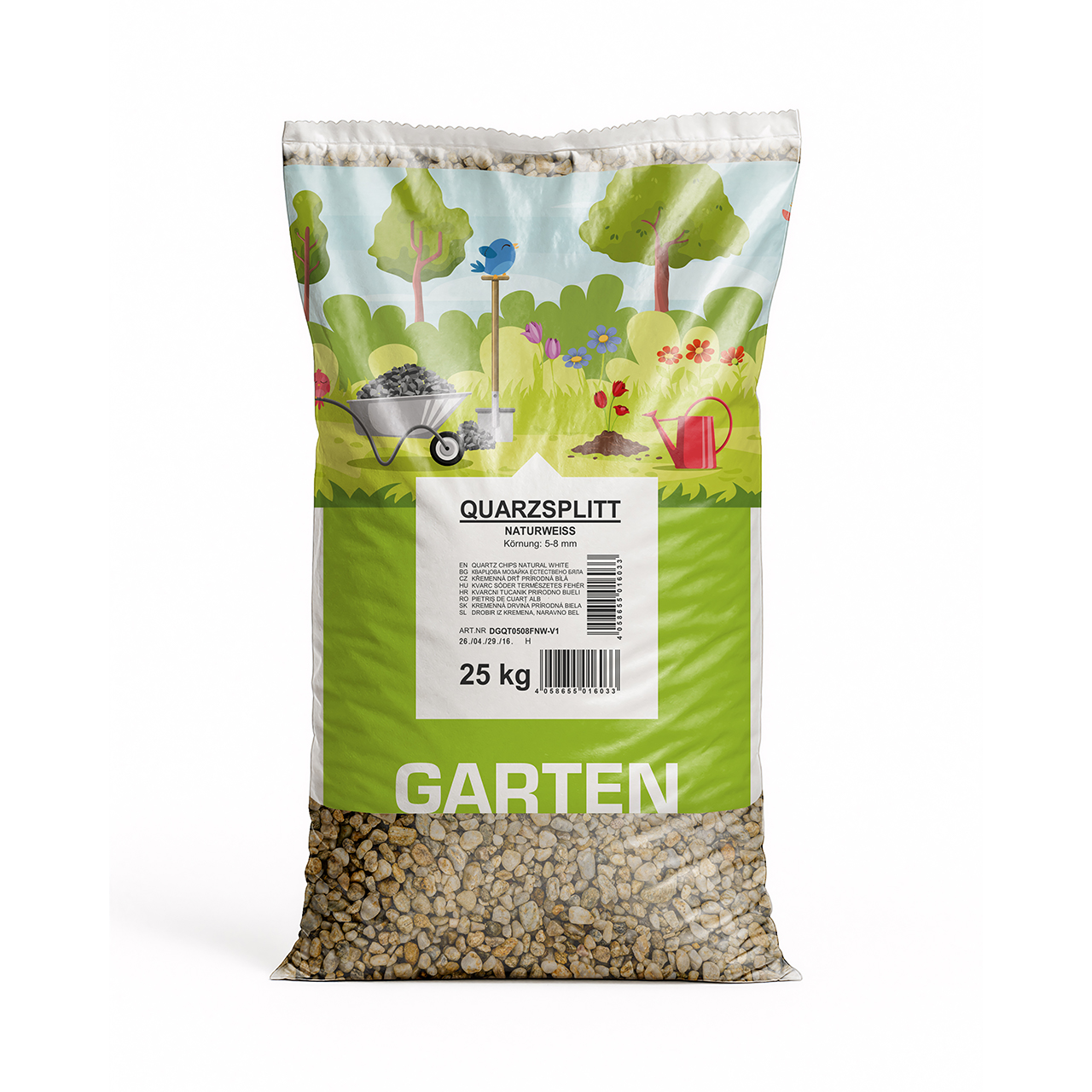 Min2C Quarzsplitt 5-8, naturweiß, 25 kg