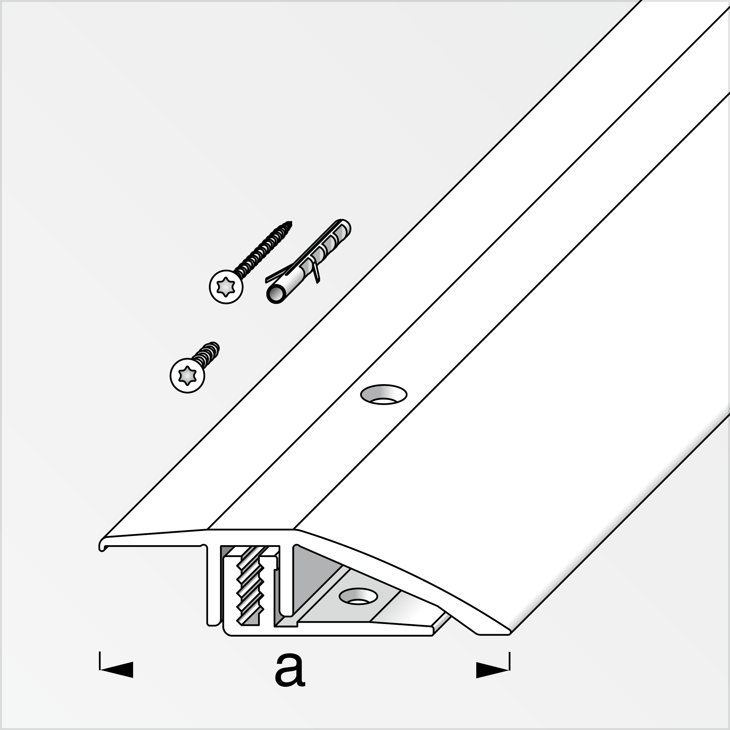 Alfer Niveauausgleichs-Profil, 45 mm, und Träger-Profil, dunkelgrau