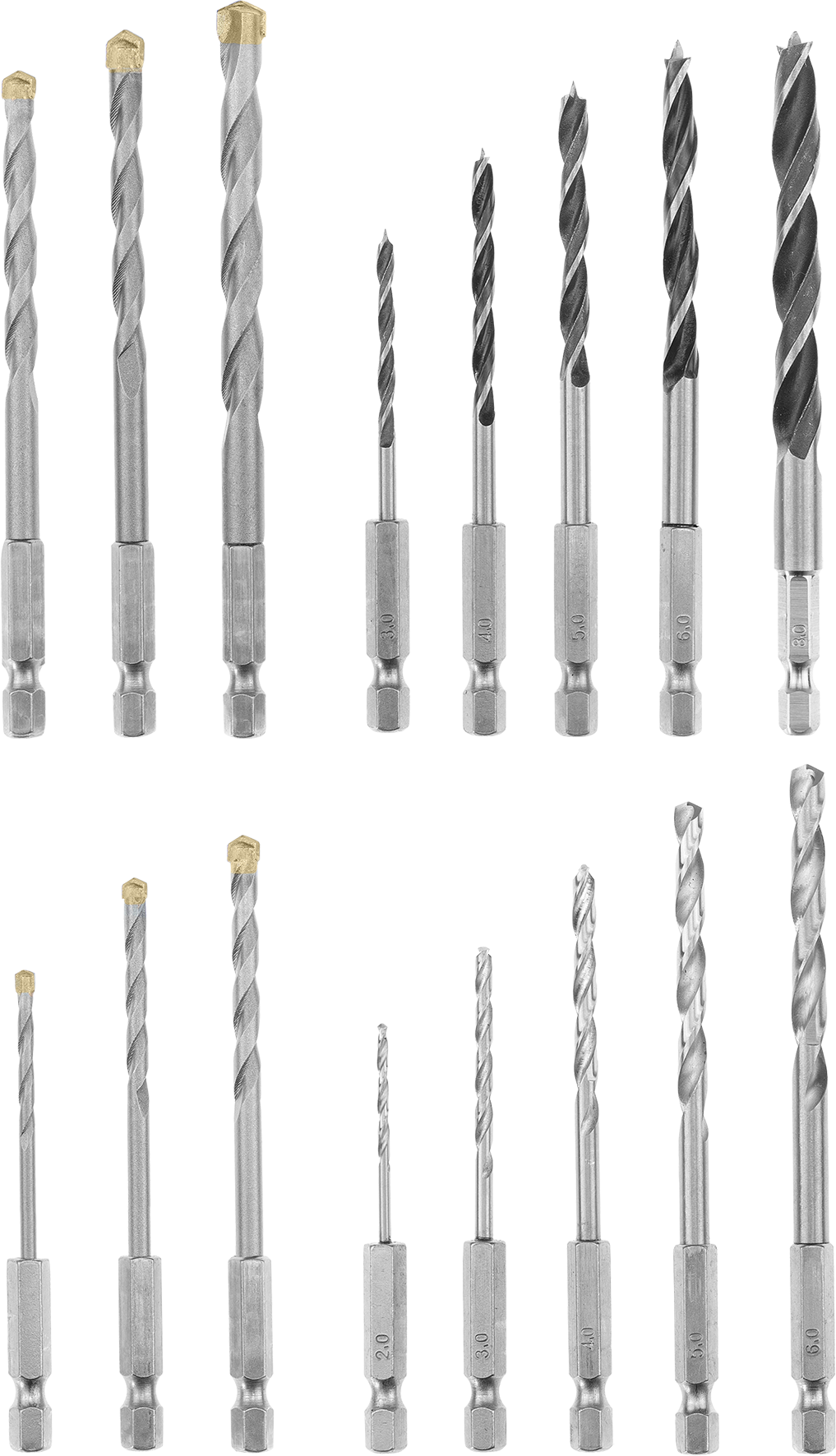 Einhell Bohrer-Set für Holz, Stein und Metall, M-CASE, 16-tlg. 