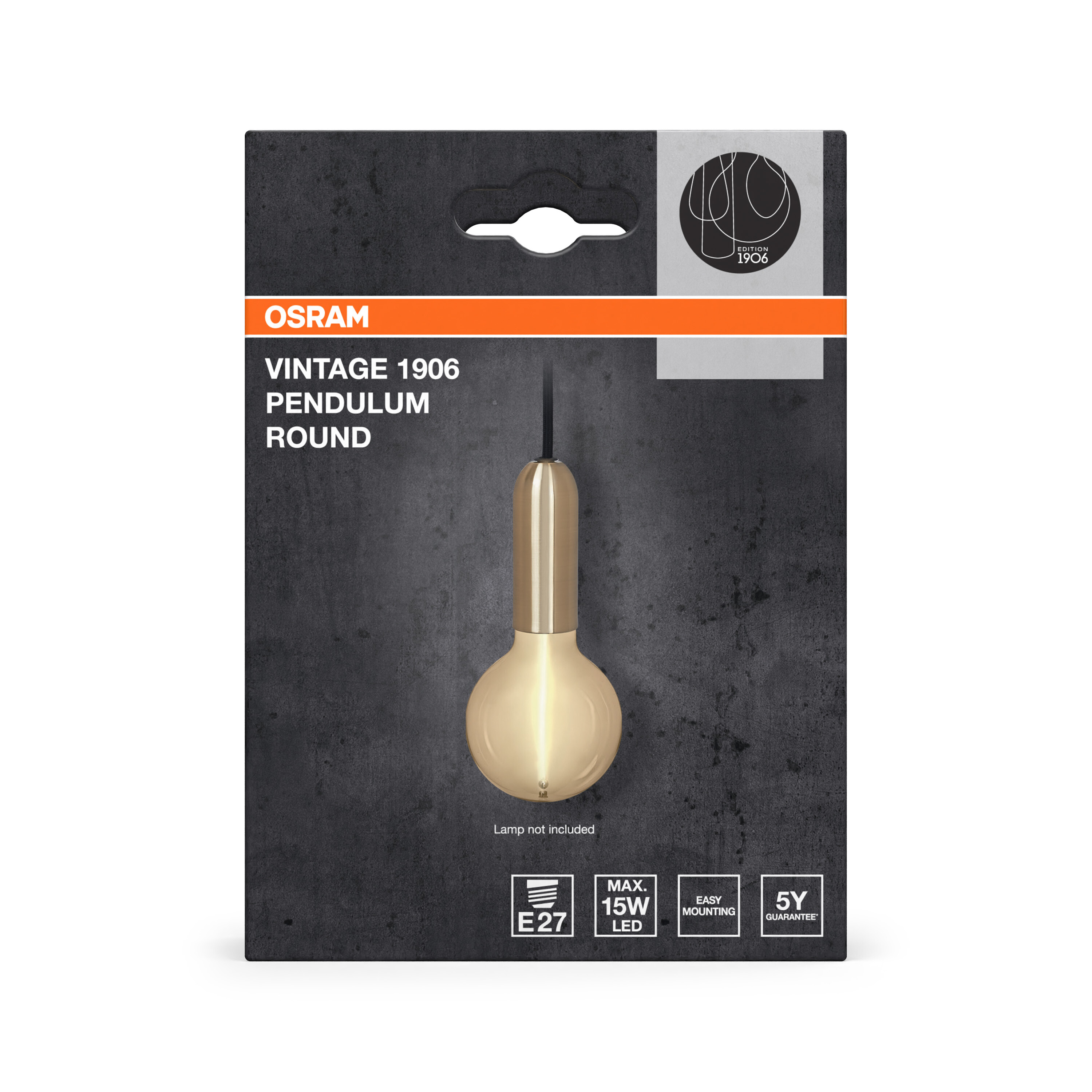 Osram Vintage 1906 Pendelleuchte Round, E27, gold