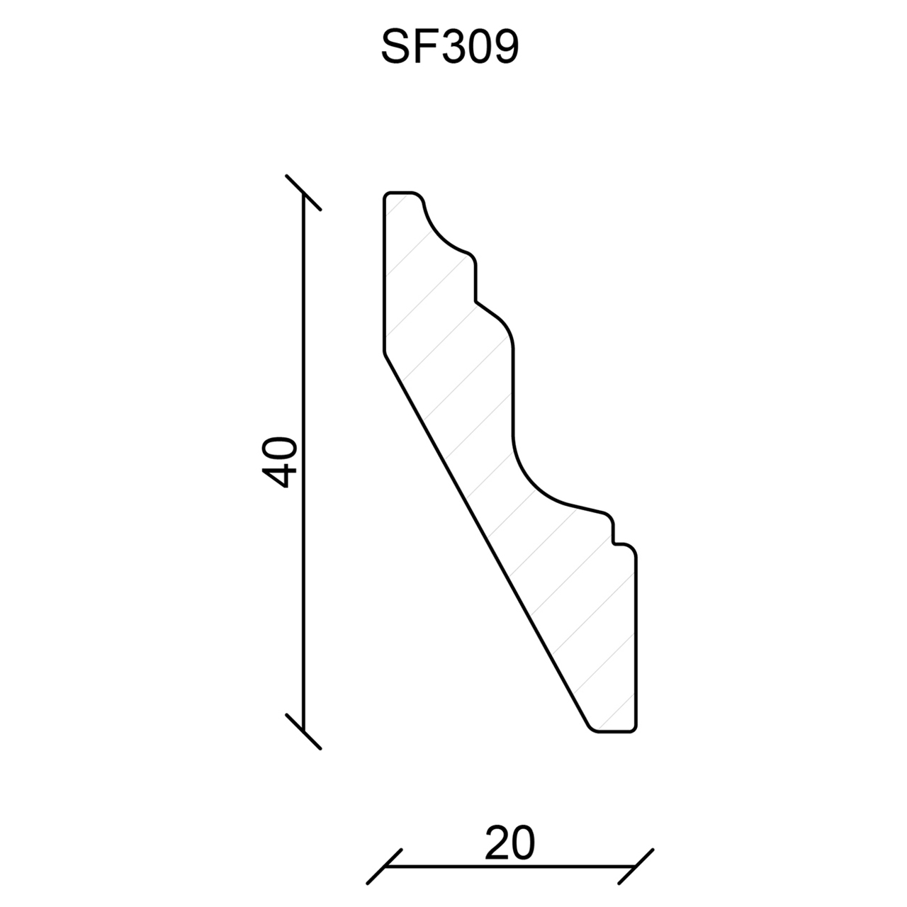 544308-Querschnitt Neuhofer Abschlussleiste, Fichte/Kiefer astrein roh