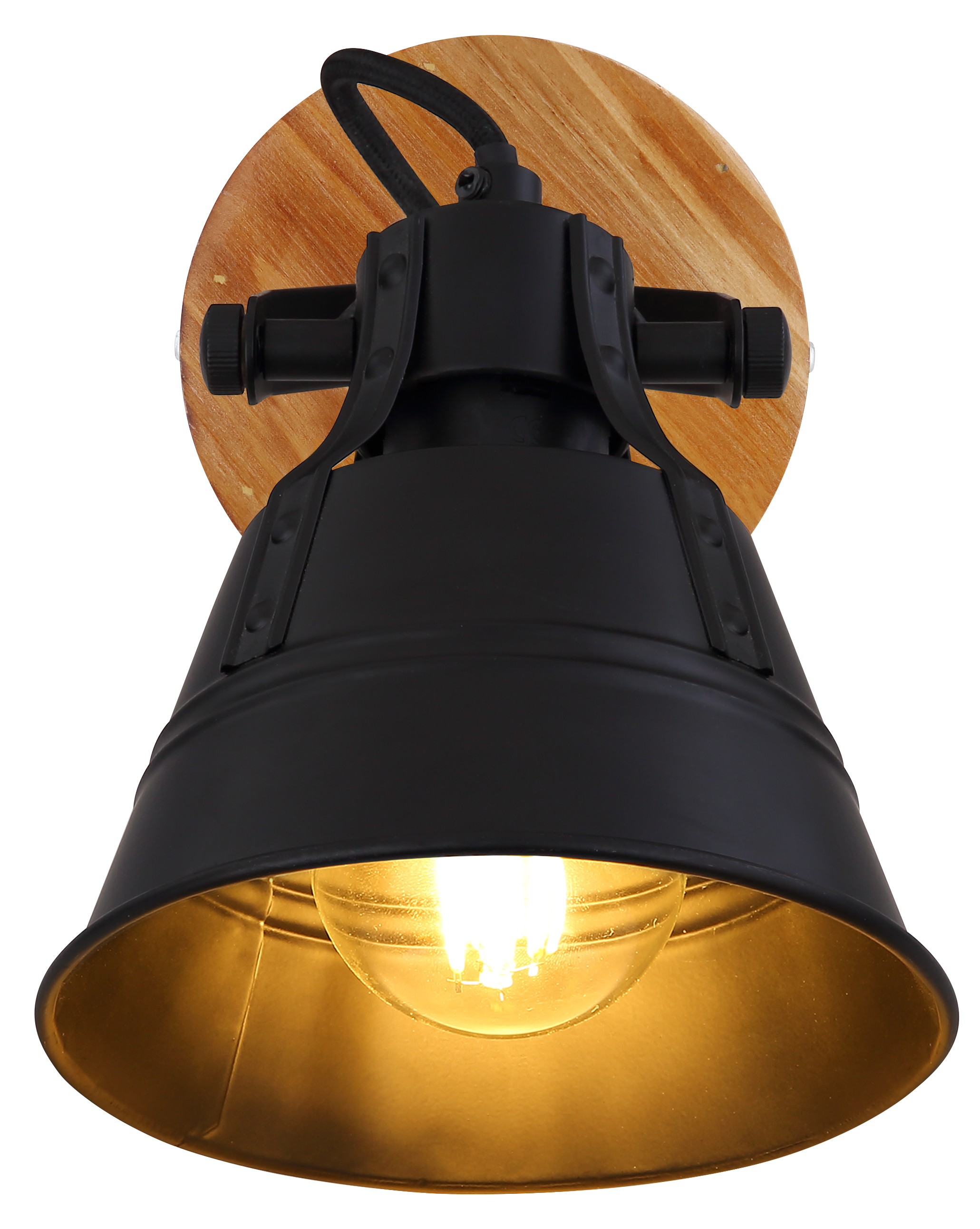 779584-6 Globo Strahler Holz Braun/Schwarz einflammig