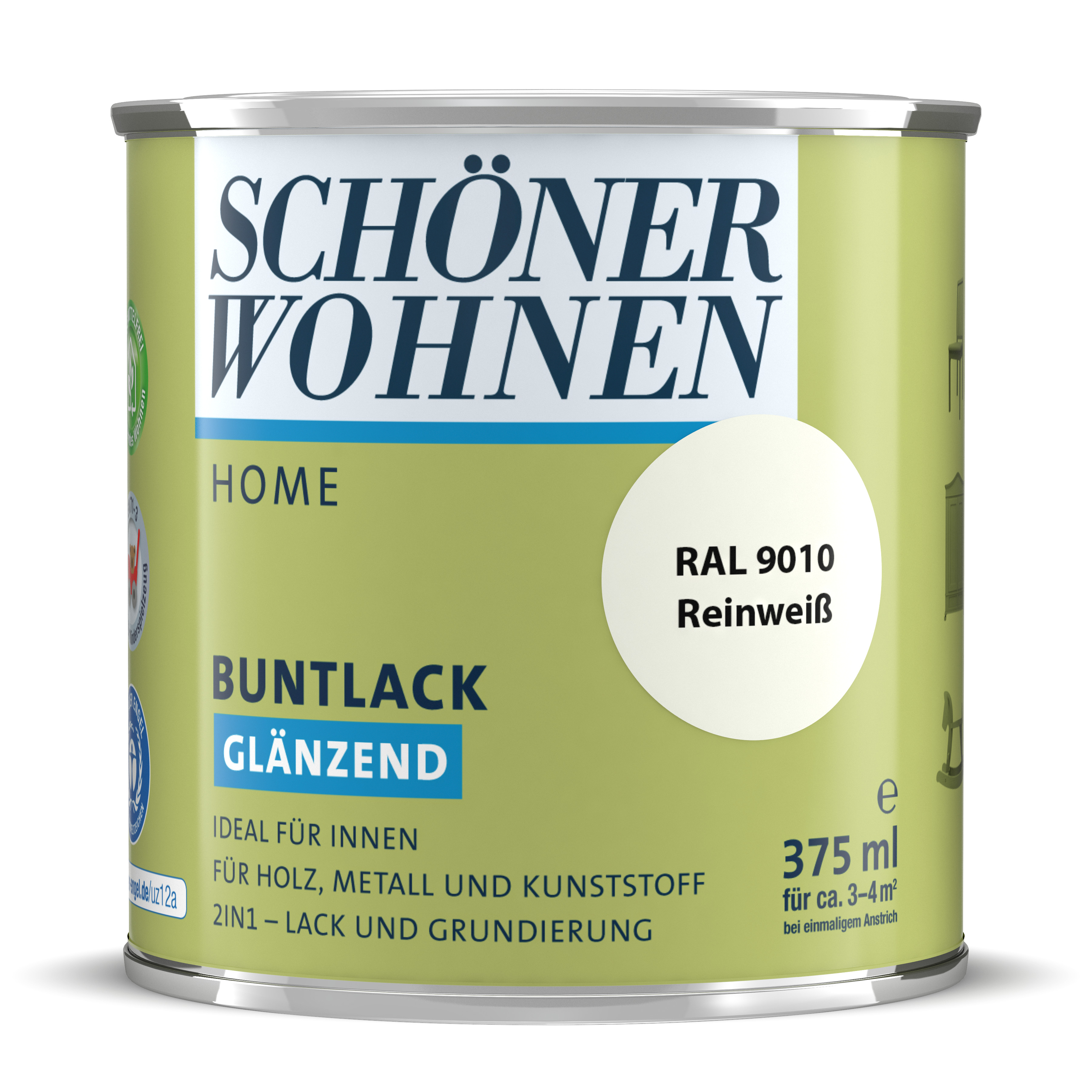 SW_2448-0375-9010 Schöner Wohnen Home Buntlack, glänzend, reinweiß