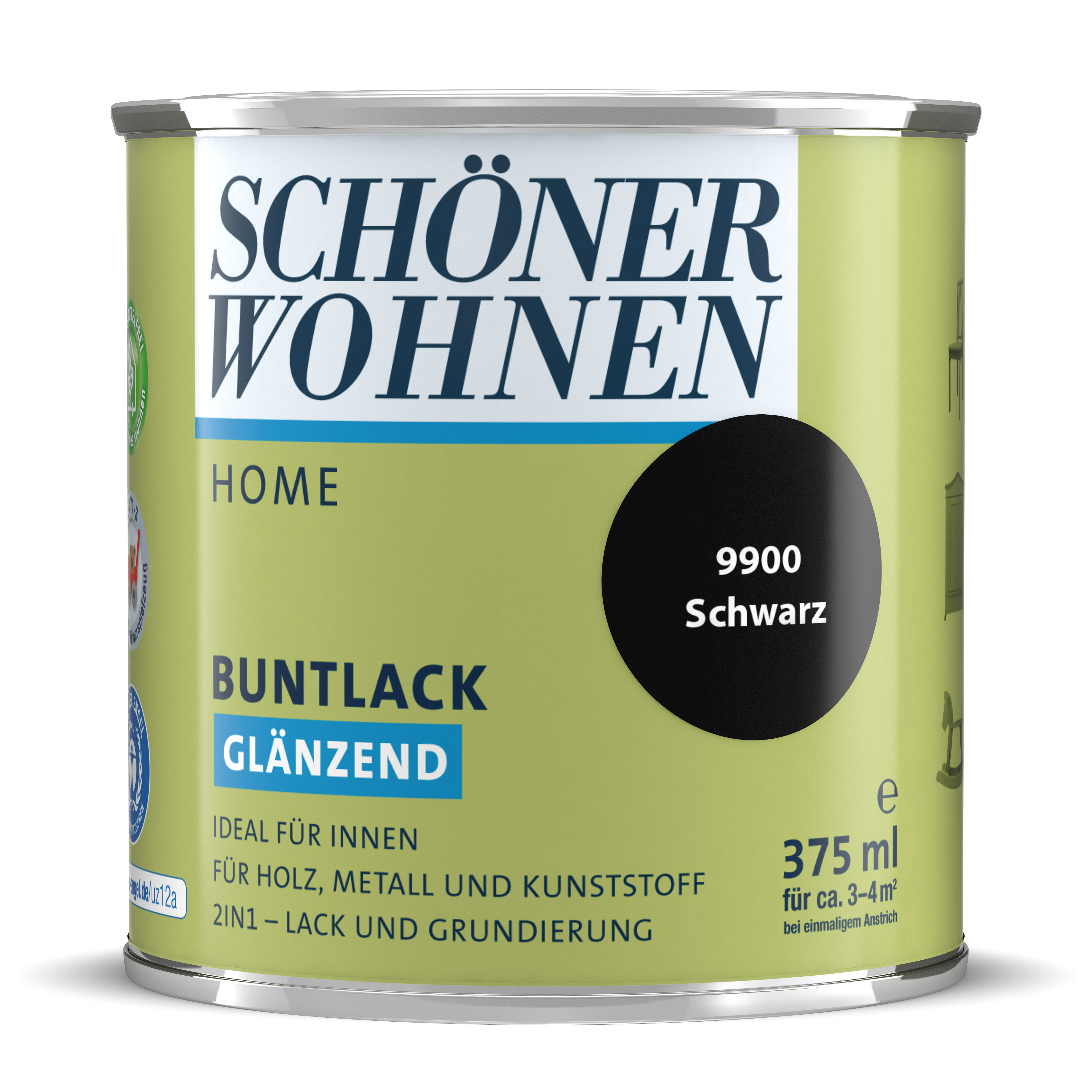 SW_2448-0375-9900 Schöner Wohnen Home Buntlack, glänzend, schwarz
