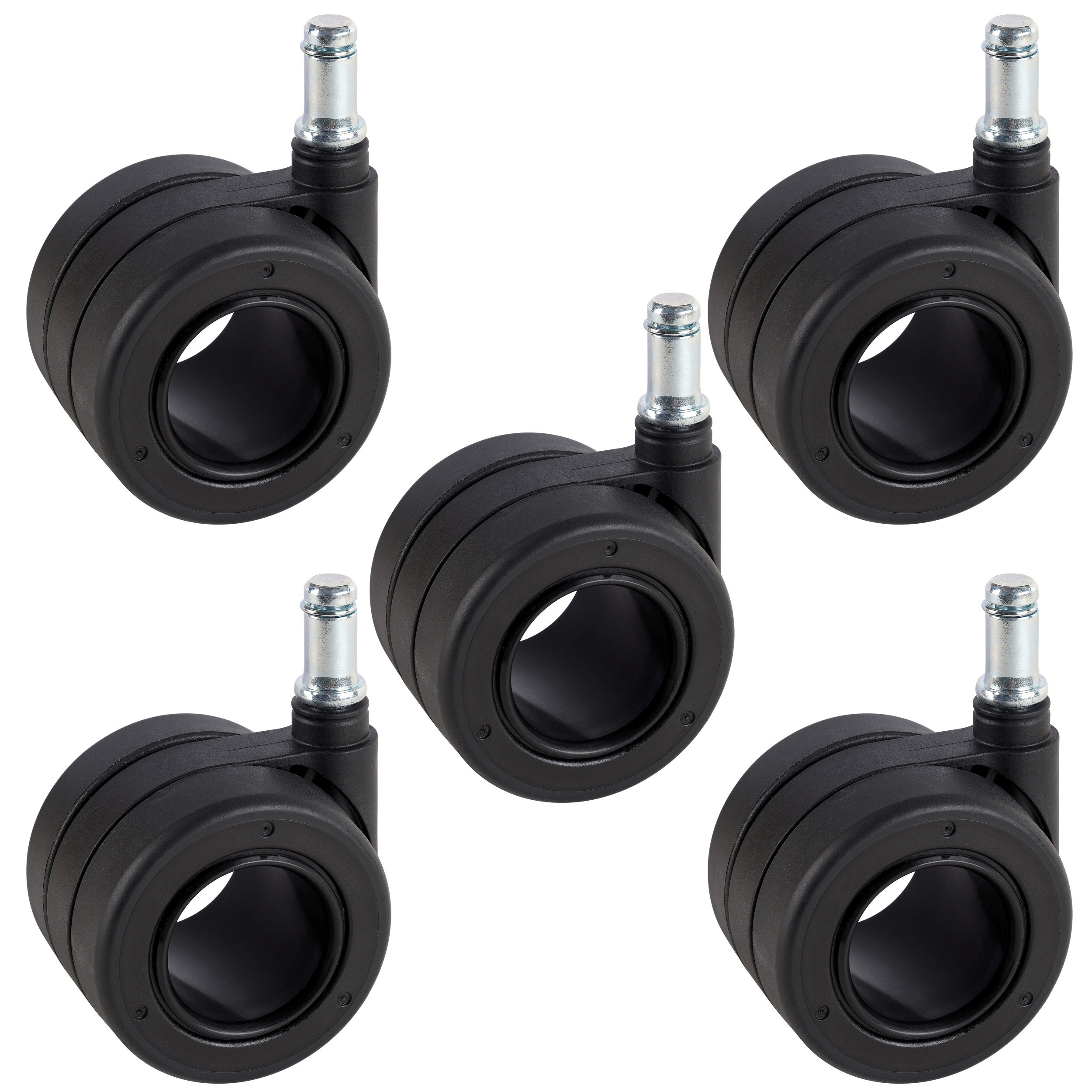 Dörner + Helmer 5 x Stuhl Design Rollen, lastabhängig gebremst (bremst unbelastet)