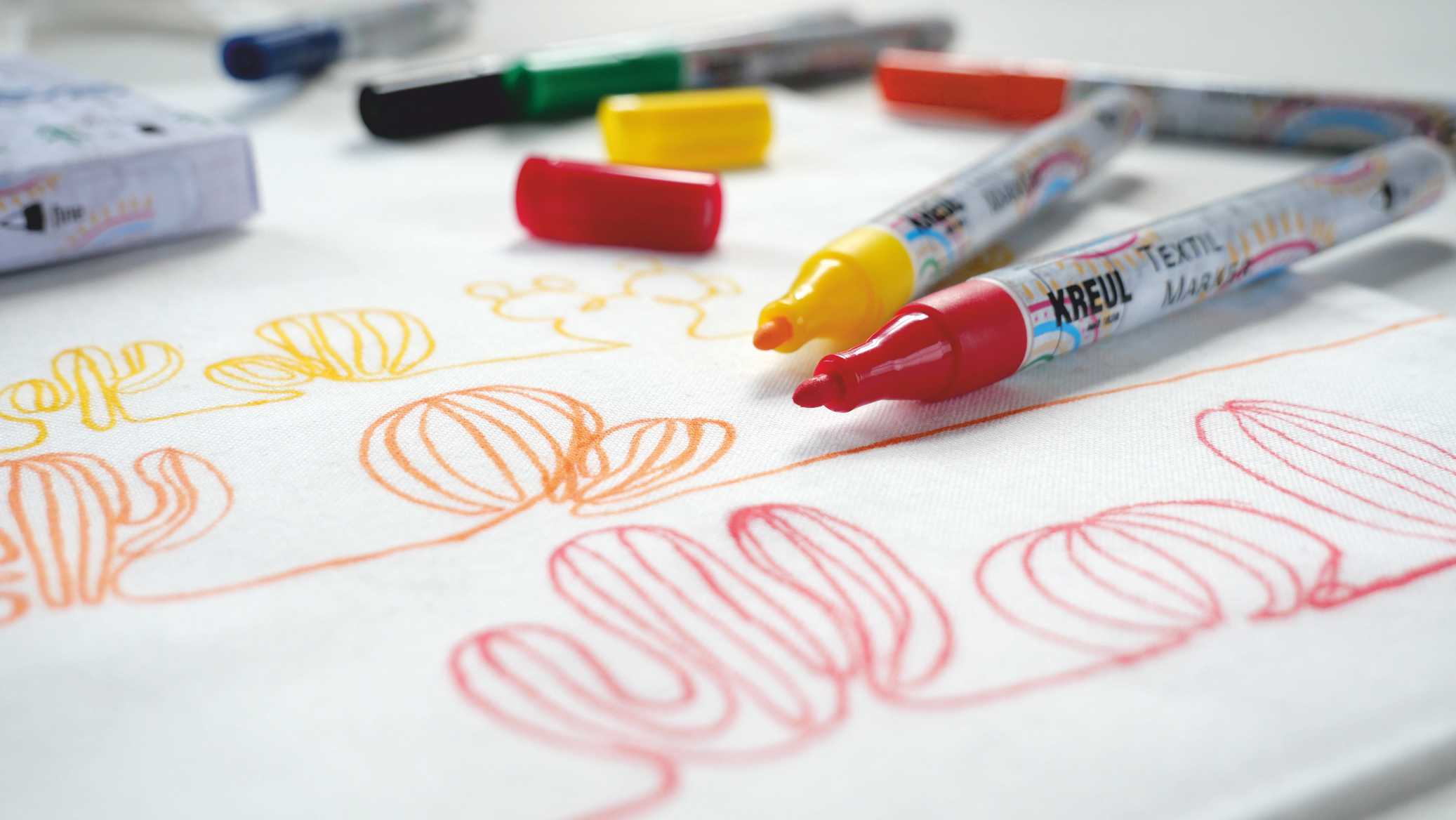 Kreul Textil Marker fine, 6er-Set Kreul Textil Marker fine, 6er-Set