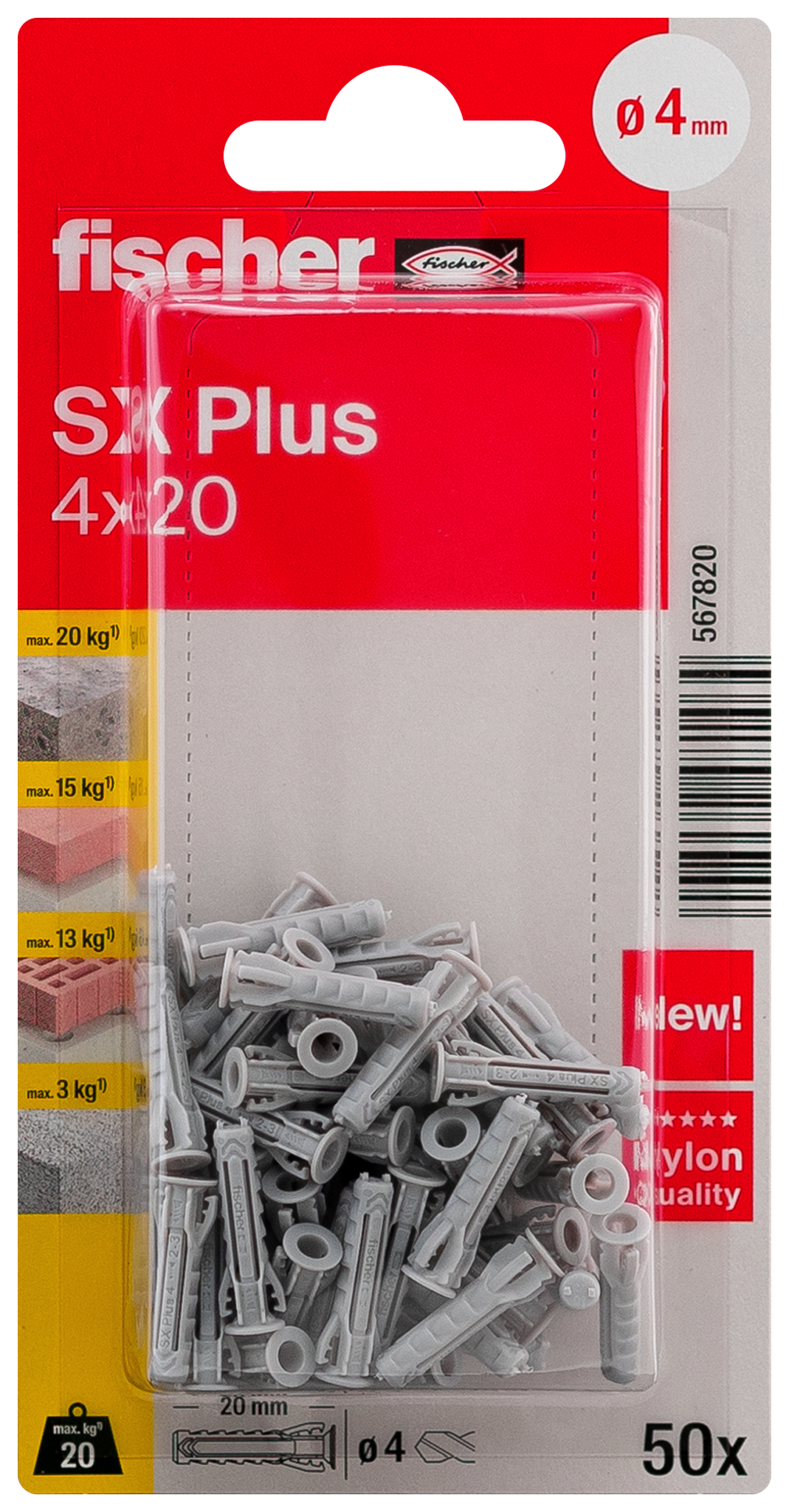 fischer Dübel SX Plus 4x20 K (50) fischer Dübel SX Plus 4x20 K (50)