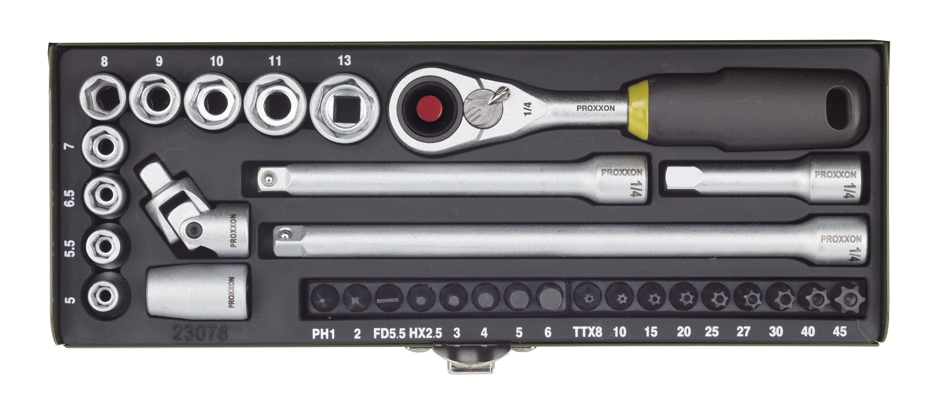129496_23078_RGB Proxxon Feinmechaniker-Steckschlüssel- und Schraubersatz