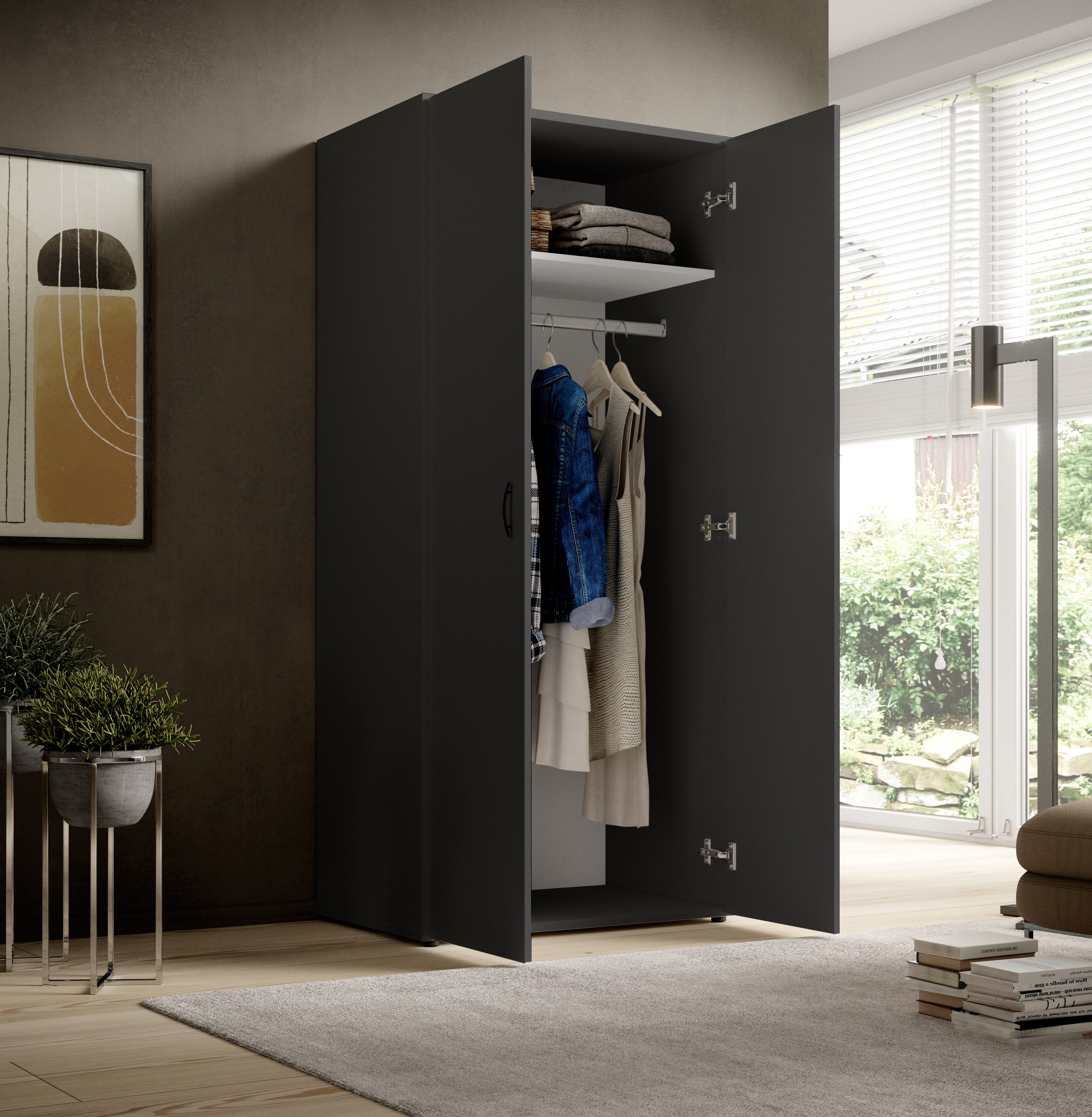 Pol-Power Drehtürenschrank Joe/Base 3, graphit