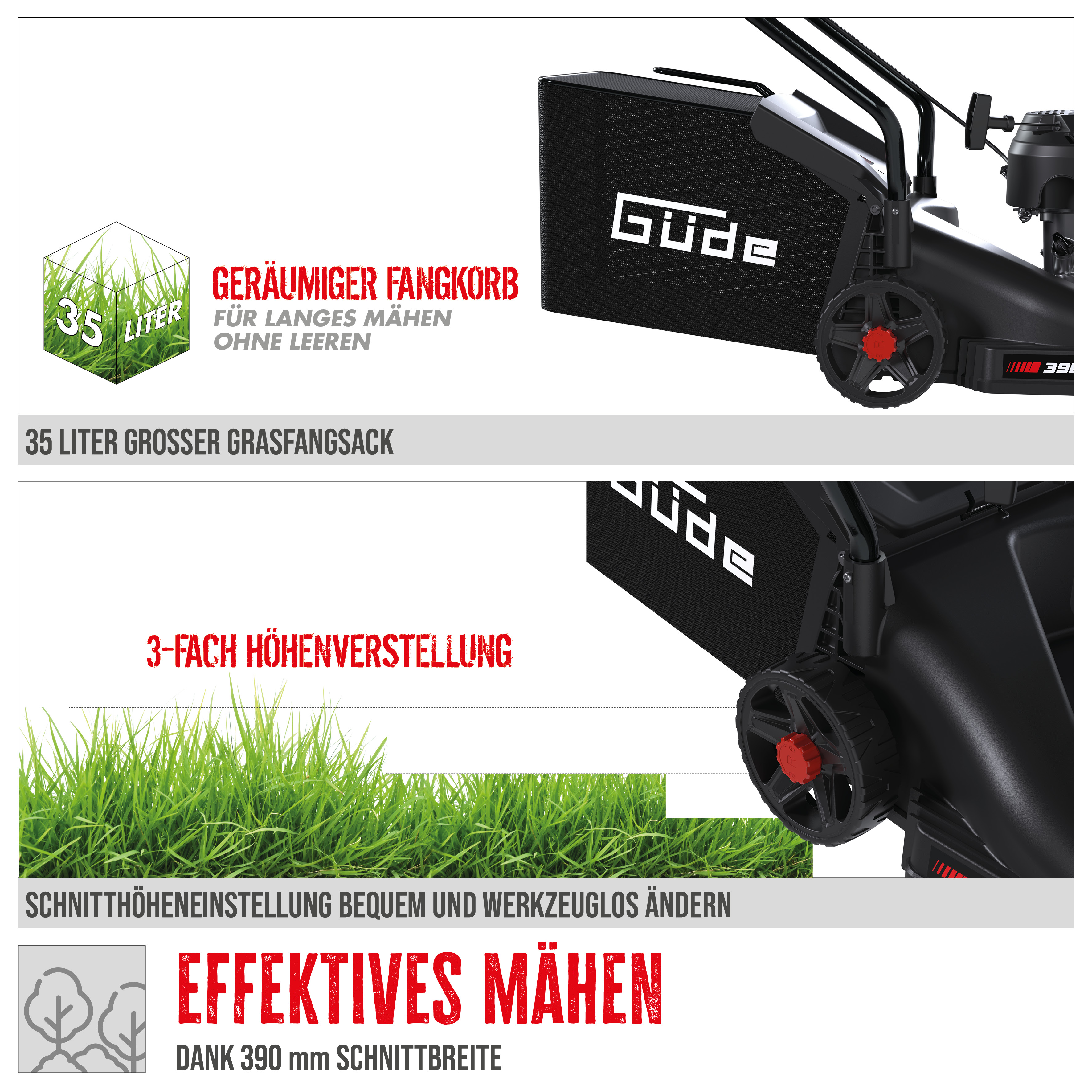 Güde Rasenmäher ECO Wheeler 390 1,6 R