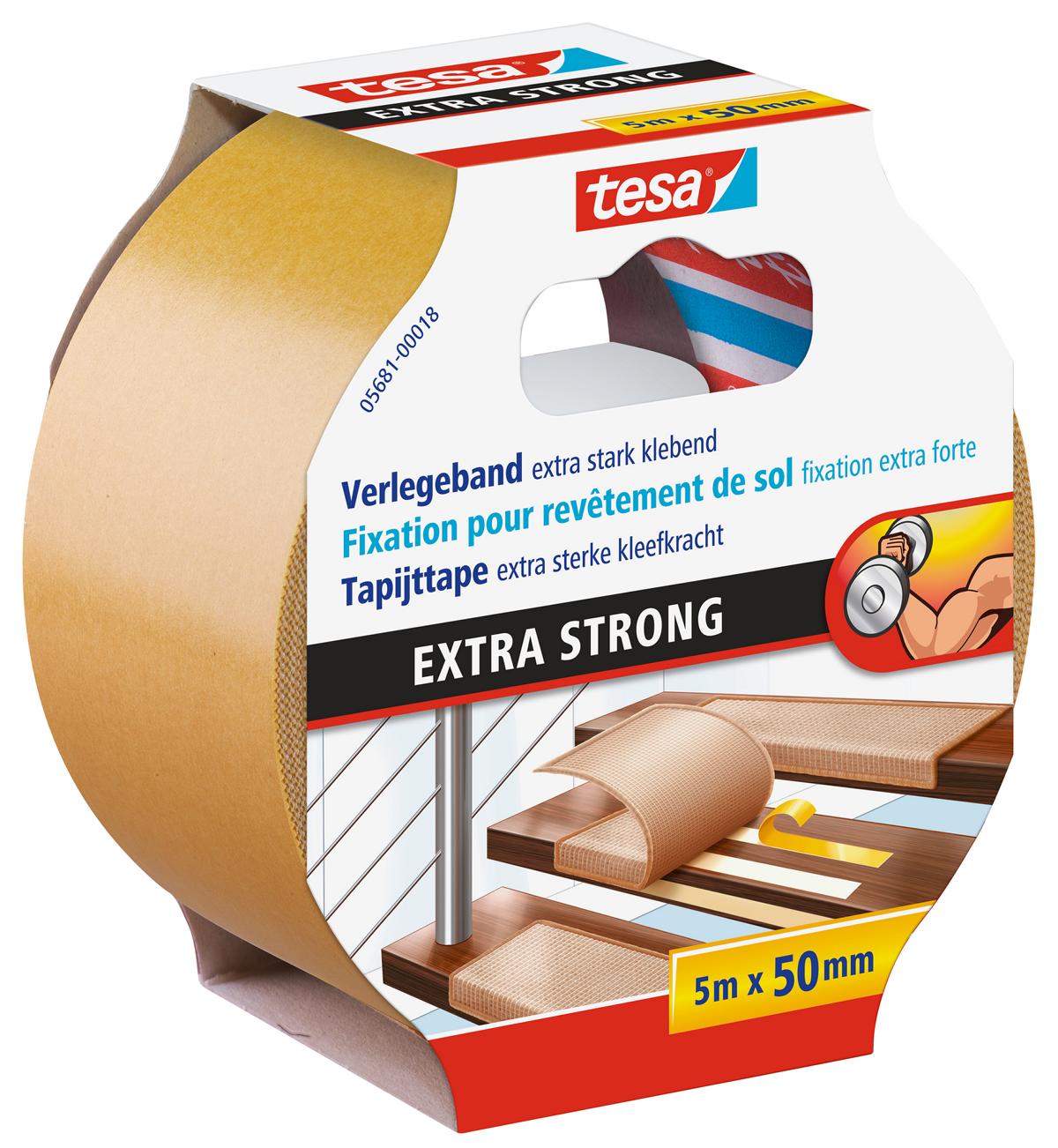 tesa_Floorlaying_056810001811_LI406_left_pa tesa Verlegeband, extra stark klebend, 5 m