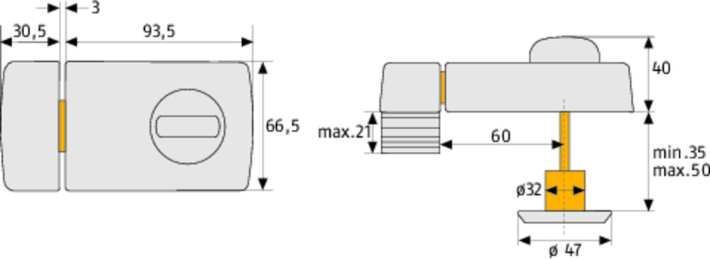 4003318787782_C2 Abus Türzusatzschloss, 2110 weiß CL/DFNLI