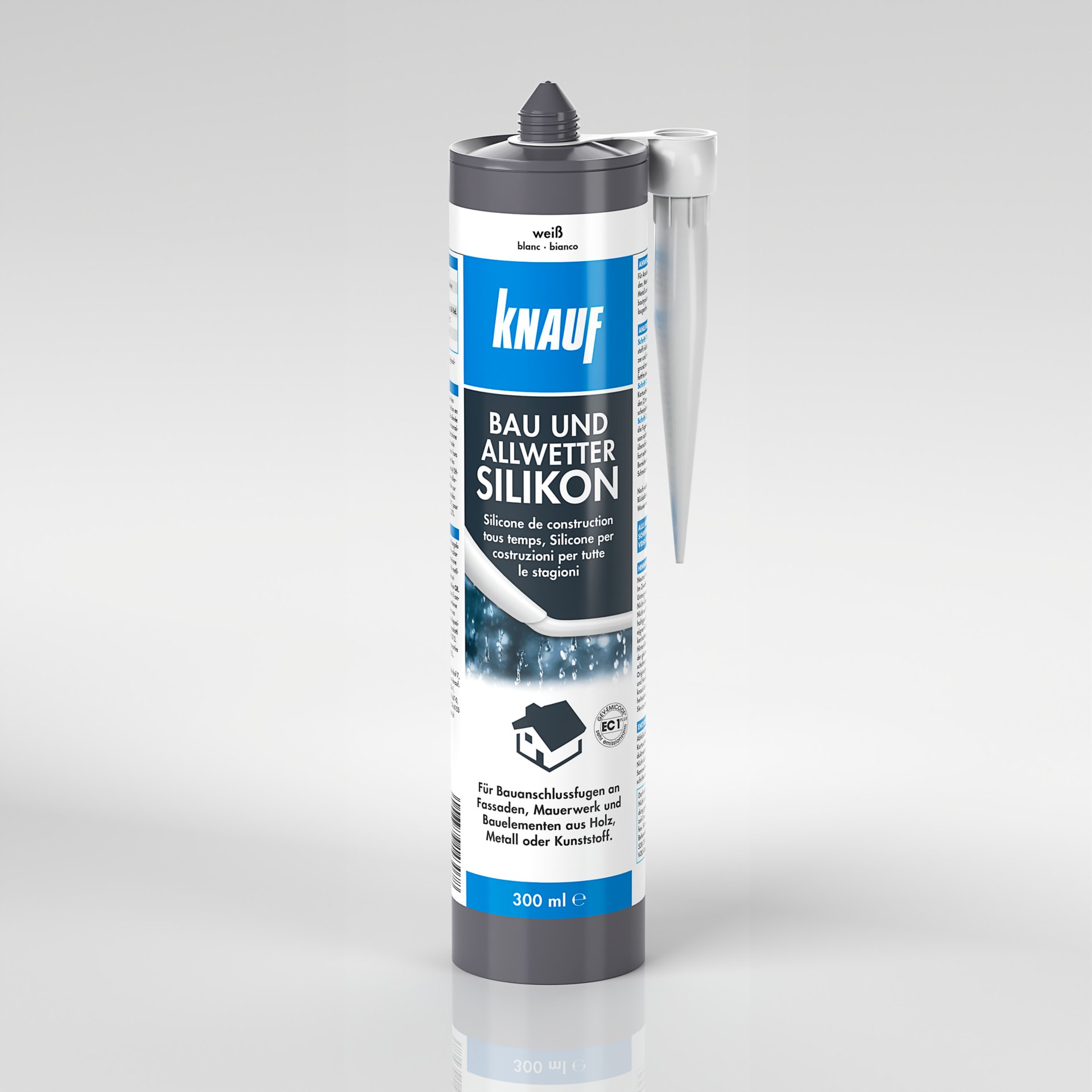 Knauf bau & allwetter silikon, weiß, 300 ml Knauf bau & allwetter silikon, weiß, 300 ml