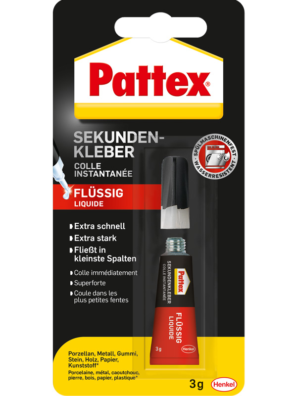 Pattex Sekundenkleber Classic flüssig, 3 g