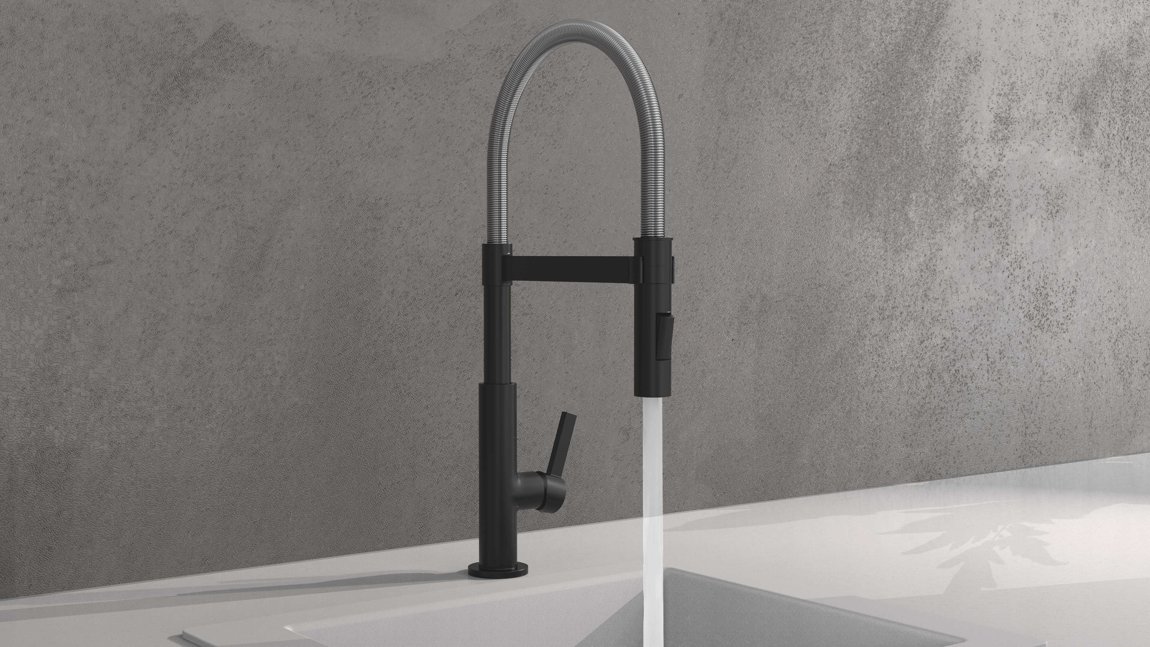 Schütte Spiralfeder Spültischarmatur Miami, Chrom/Schwarz matt Schütte Spiralfeder Spültischarmatur Miami, Chrom/Schwarz matt