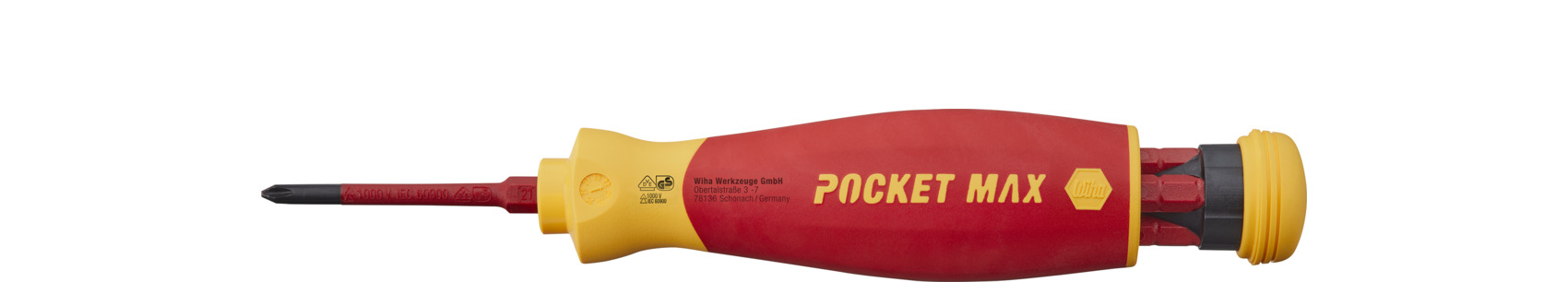 Wiha Schraubendreher mit Bitmagazin PocketMax® electric gemischt mit 4 slimBits