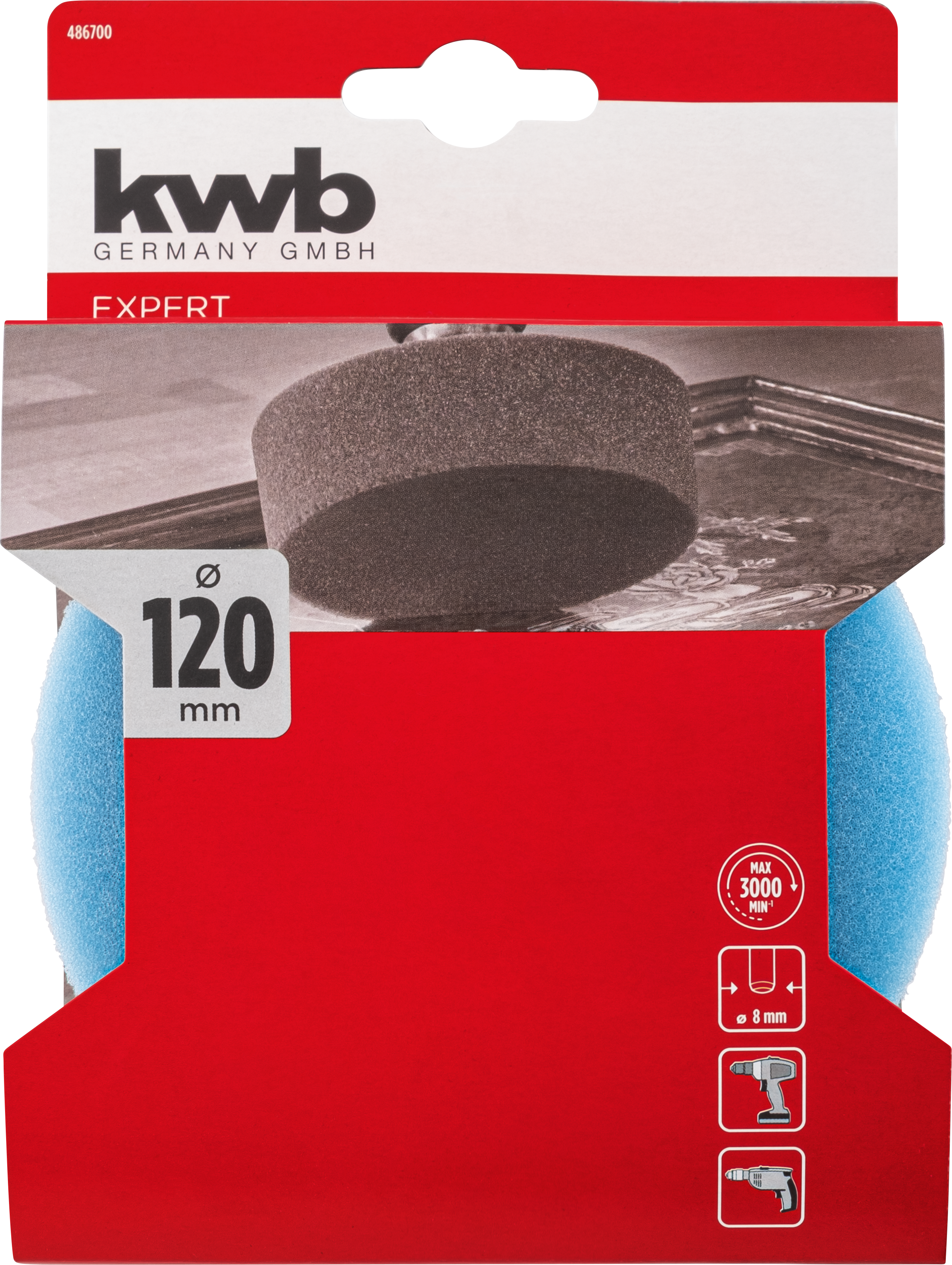 Kwb Polierschwamm mit Dorn, 120 mm