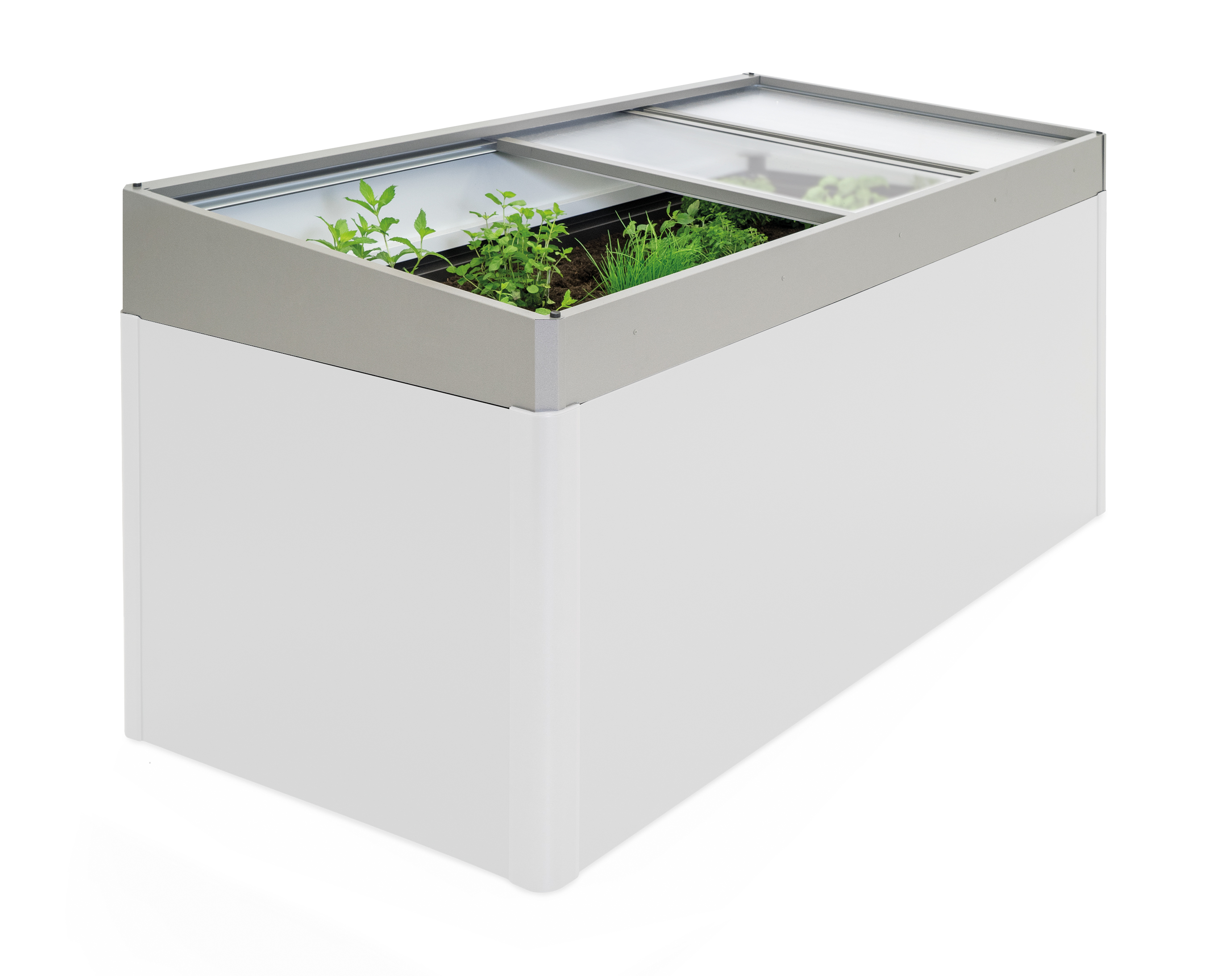 Biohort Frühbeetaufsatz Hochbeet 2x1, quarzgrau-metallic