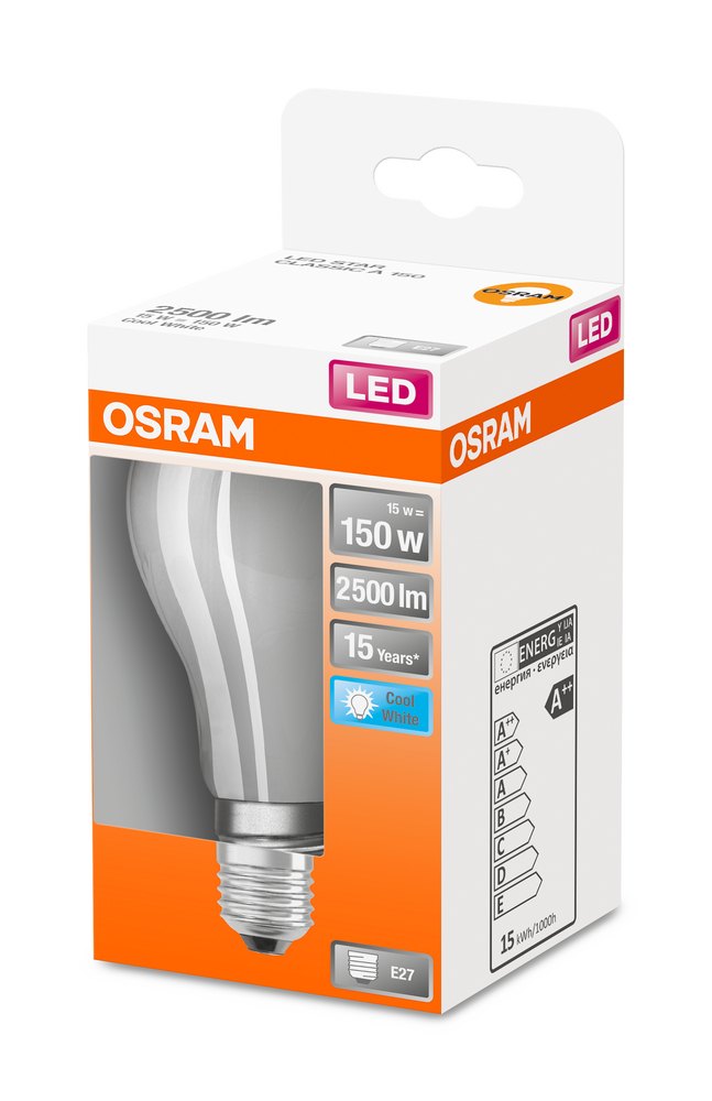 OSRAM LEUCHTMITTEL LED CLA150 15W/840 E27 MATT 230V 