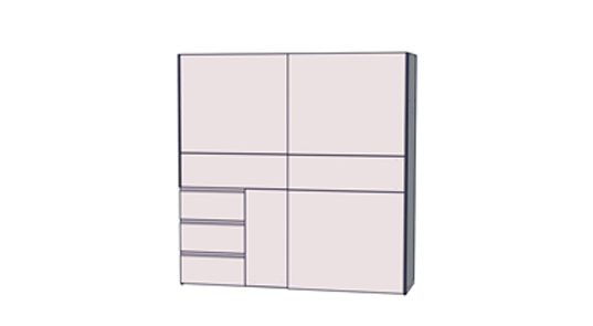 Forte Kleiderschrank WINN 2, grau