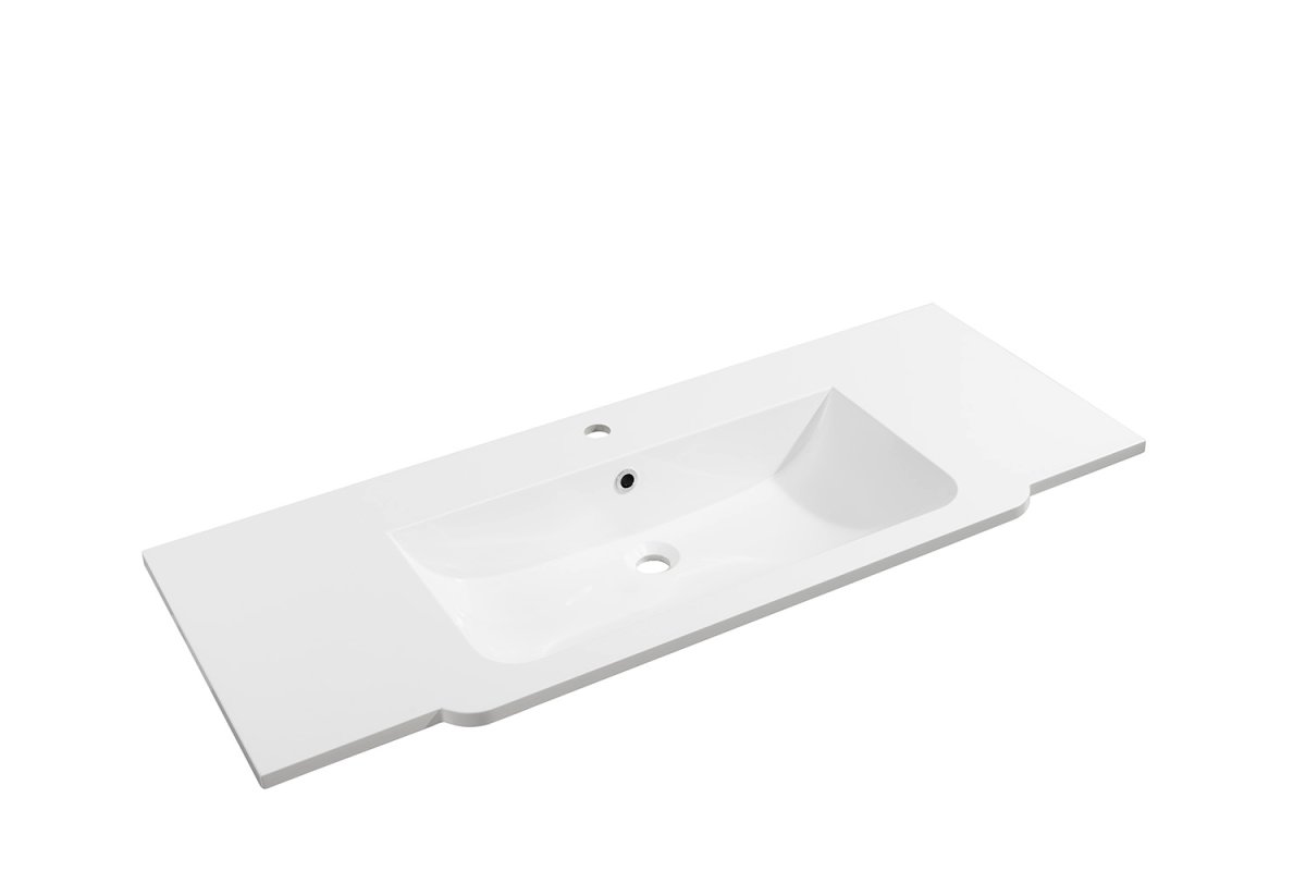 Fackelmann Luxor Gussmarmorwaschtisch, 1200 x 142 x 485 mm, weiß