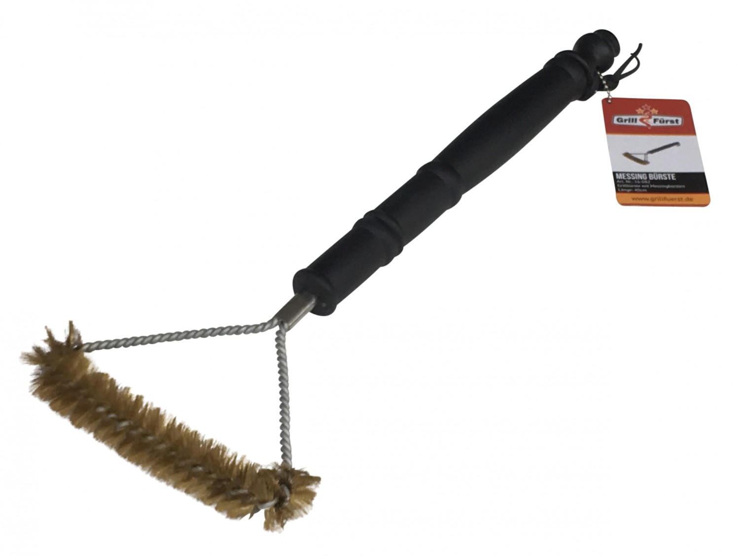 Grillfürst Grillbürste Messing 3-seitig, 39,5 cm