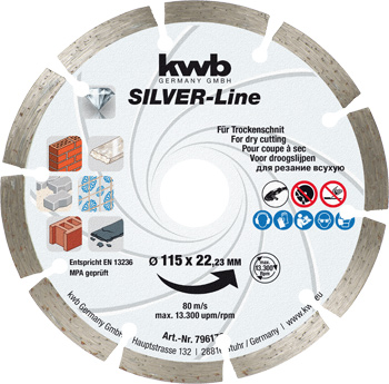 796170-100 Kwb Segment-Diamant-Trennscheiben, 115 mm