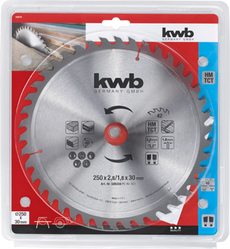 589359-300 Kwb Hartmetall-Baukreissägeblatt 250 x 30 mm