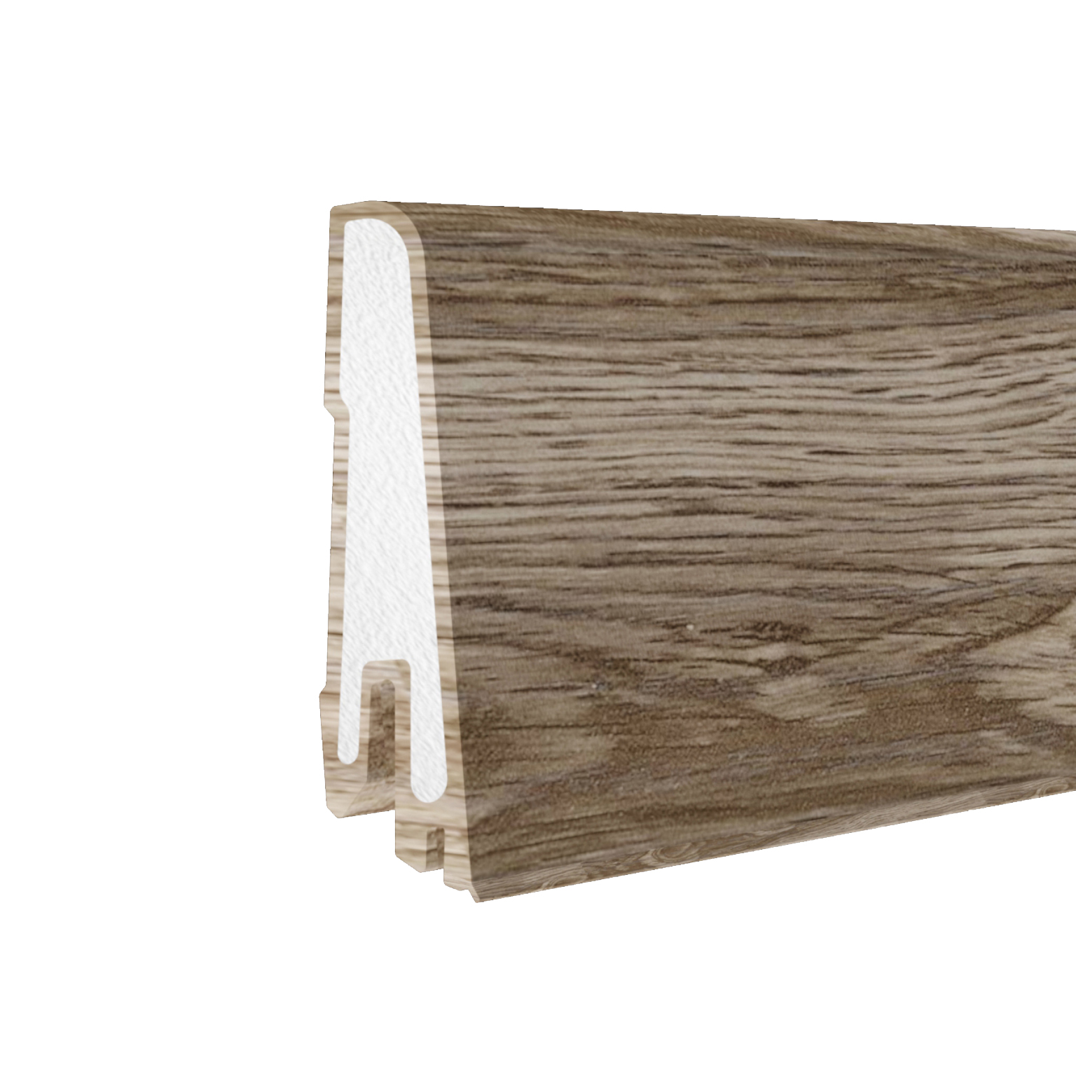 Döllken Hartschaum-Sockelleiste Modern 60 Clip, smoky oak gold