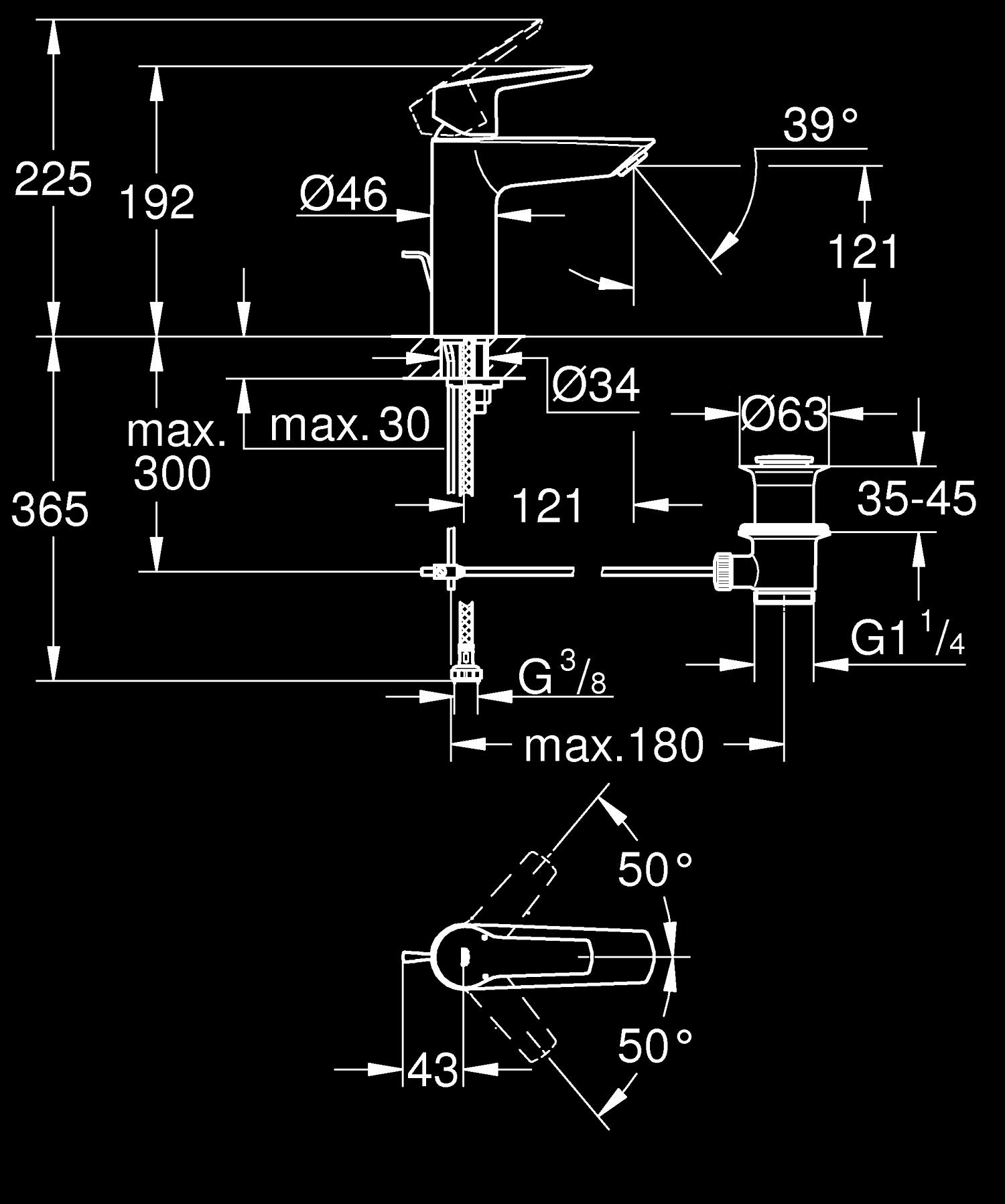 Grohe Start Einhand-Waschtischbatterie M-Size Grohe Start Einhand-Waschtischbatterie M-Size