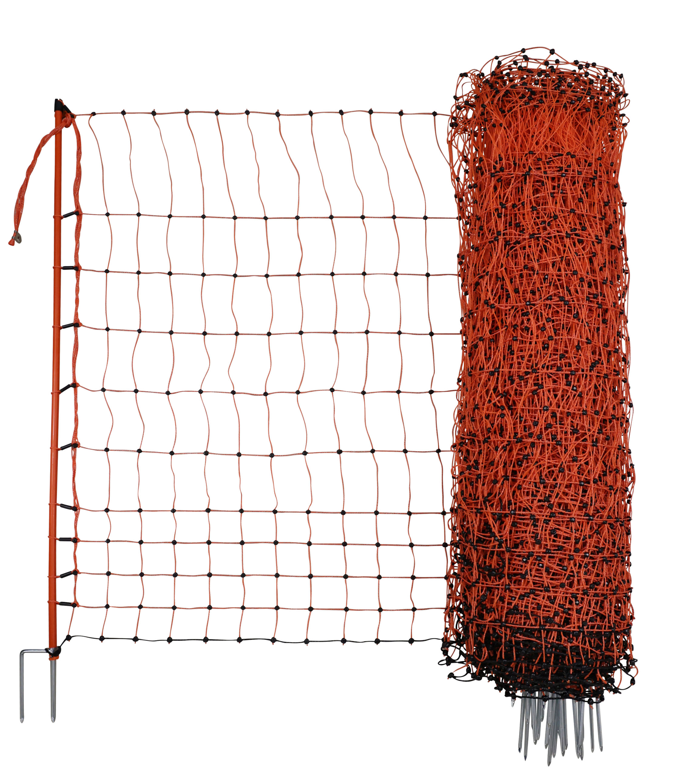 Kerbl Geflügelnetz 50 mtr., 106 cm Doppelspitze, orange, el.leite