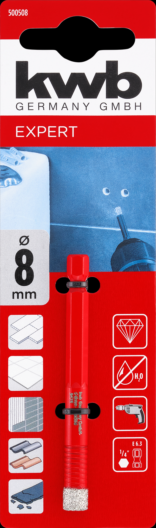 kwb Fliesenbohrer 6-Kant, 8 mm kwb Fliesenbohrer 6-Kant, 8 mm