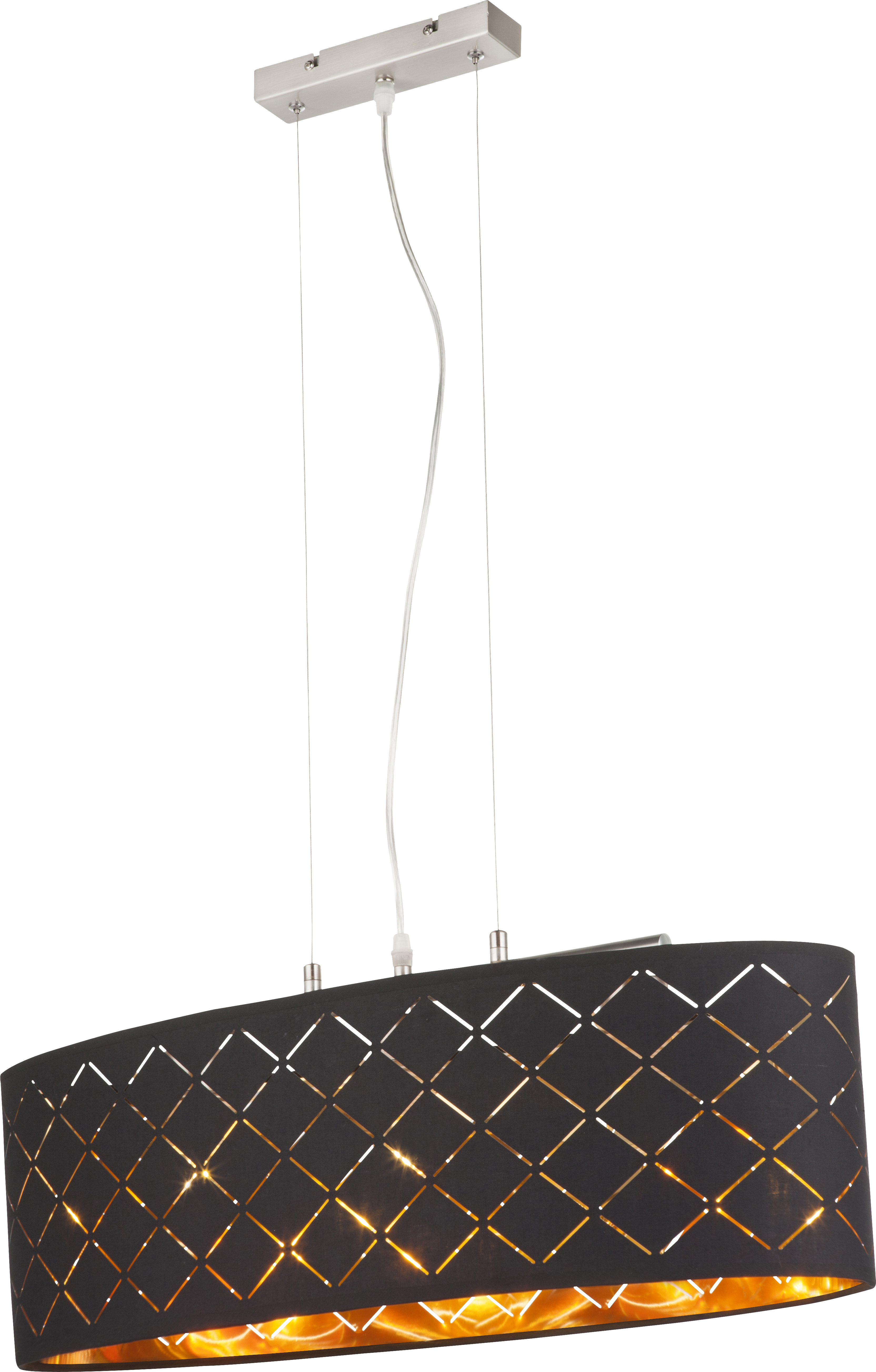 GLOBO HÄNGELEUCHTE 3XE27 60W TEXTIL SCHWARZ /GOLD