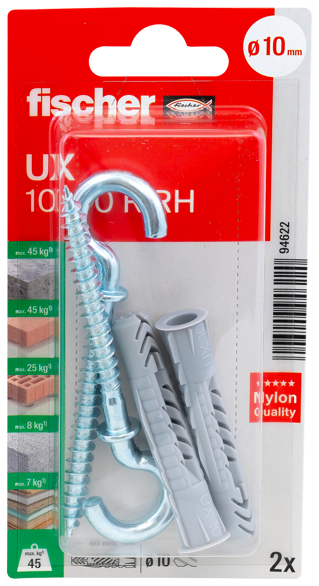 fischer Universaldübel UX 10 x 60 RH K (2) fischer Universaldübel UX 10 x 60 RH K (2)