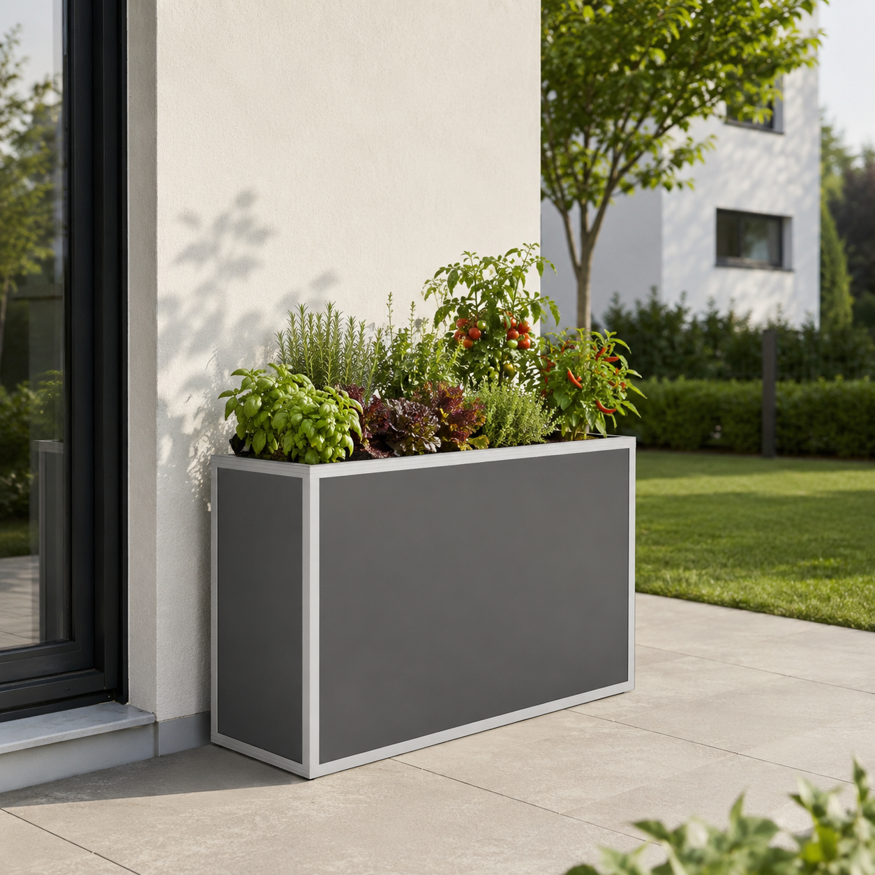KGT Aluminium-Hochbeet 130, 45er Tiefe, Profilsystem "pressblank"