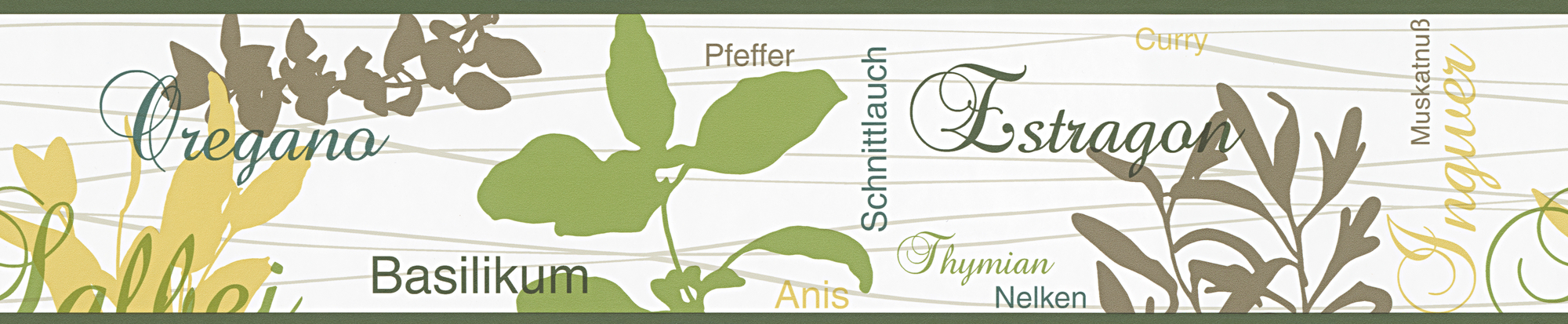 A.S. Création Bordüre mit kräutermotiven, grün gelb – selbstklebende küchenborte mit schriftzügen A.S. Création Bordüre mit kräutermotiven, grün gelb – selbstklebende küchenborte mit schriftzügen