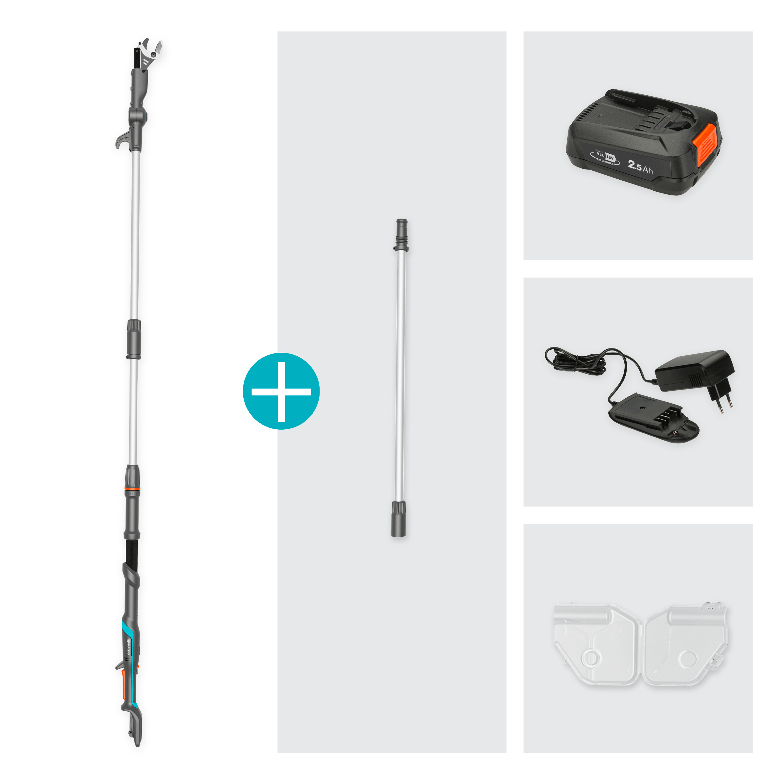 Gardena Akku-Teleskop-Baumschere HighCut 360/18V P4A Ready-To-Use Set Gardena Akku-Teleskop-Baumschere HighCut 360/18V P4A Ready-To-Use Set
