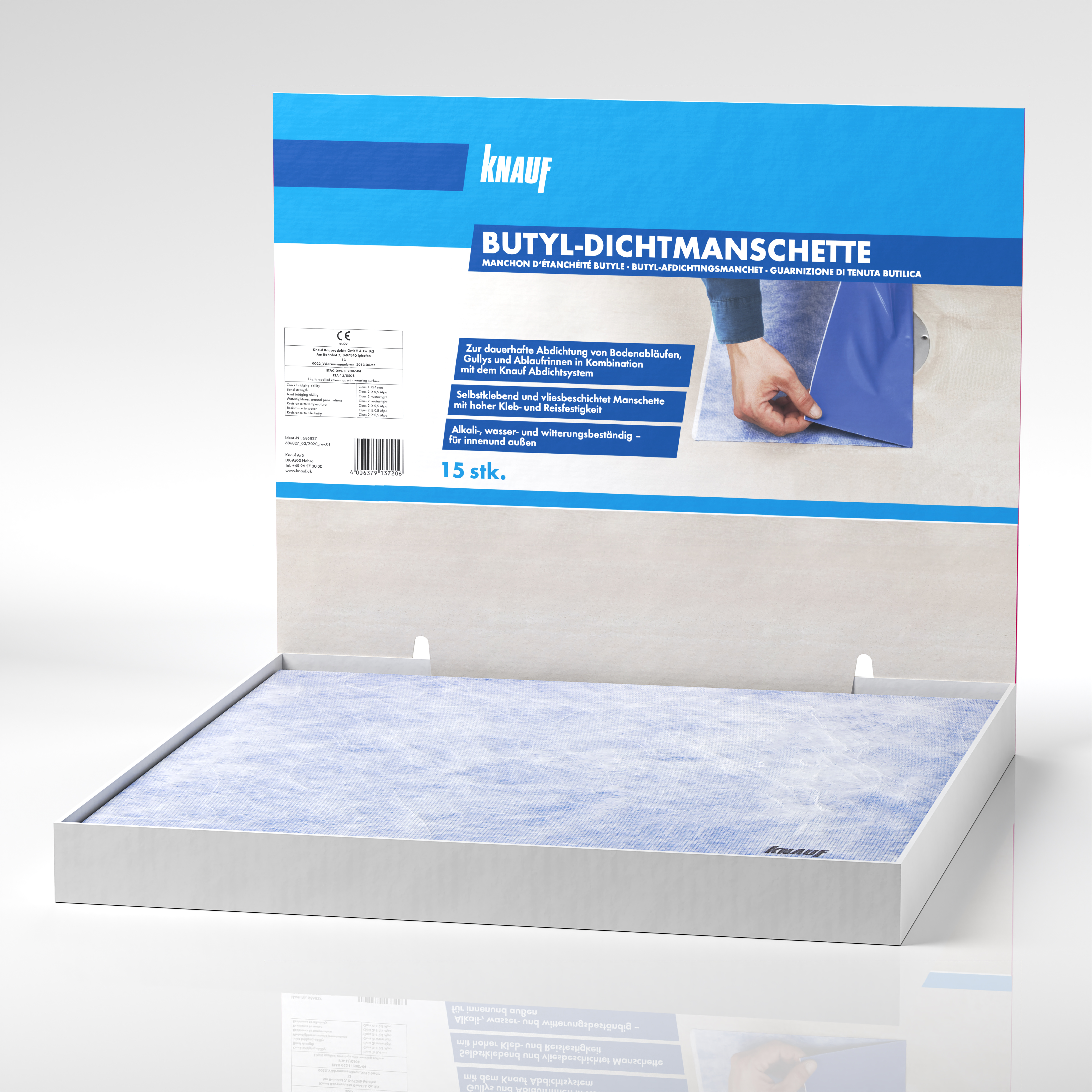 Knauf Butyl-Dichtmanschette 370 x 370 mm, D/F/NL/I Knauf Butyl-Dichtmanschette 370 x 370 mm, D/F/NL/I