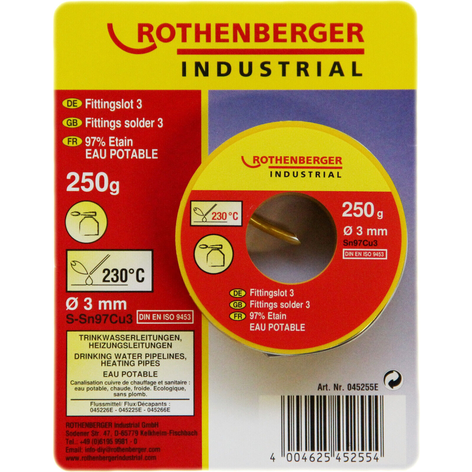 Rothenberger Fittingslot 3, L-SN CU3, 250 g Rothenberger Fittingslot 3, L-SN CU3, 250 g