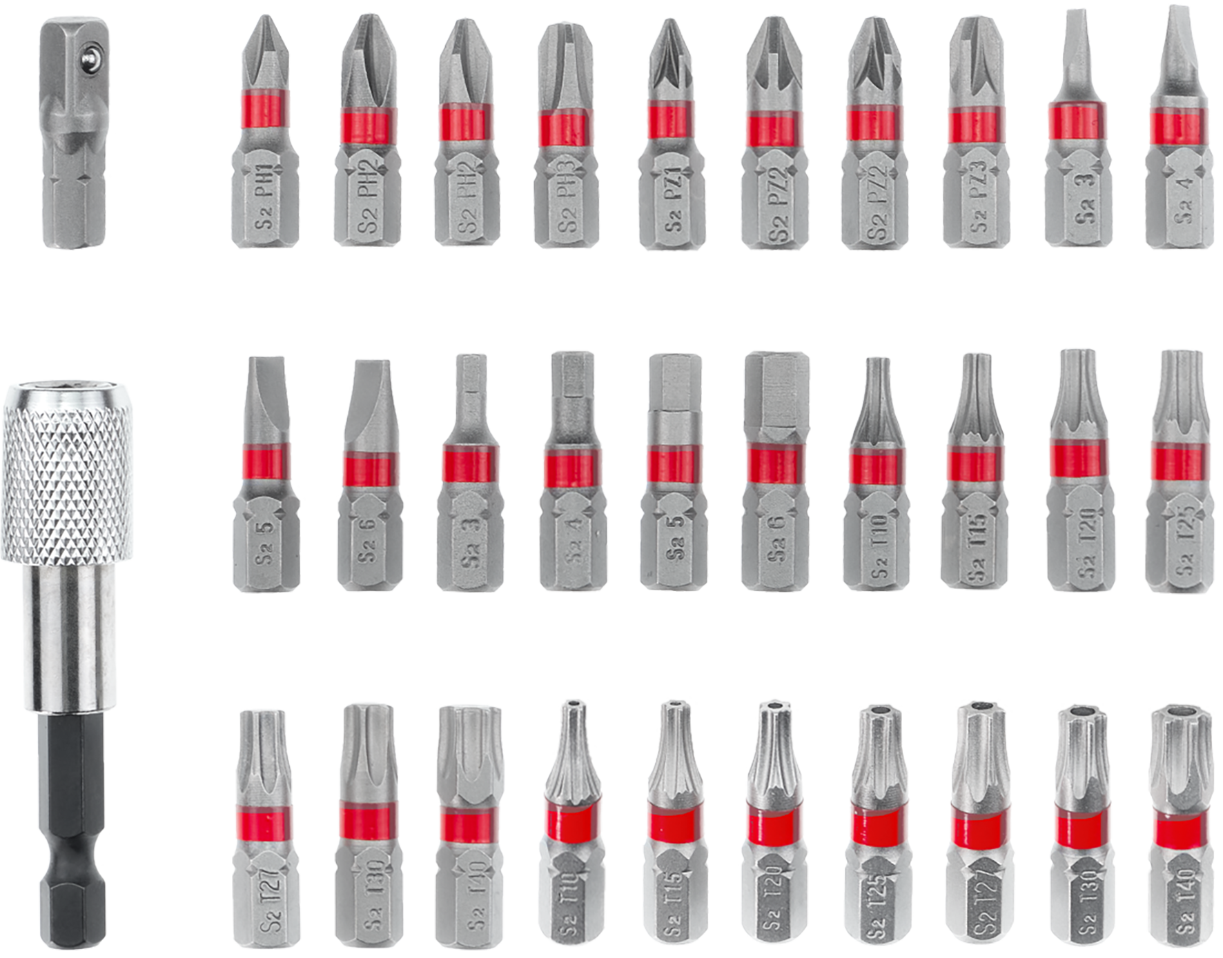 Einhell Bit-Box aus S2 Stahl mit Gürtelclip, 32-tlg.