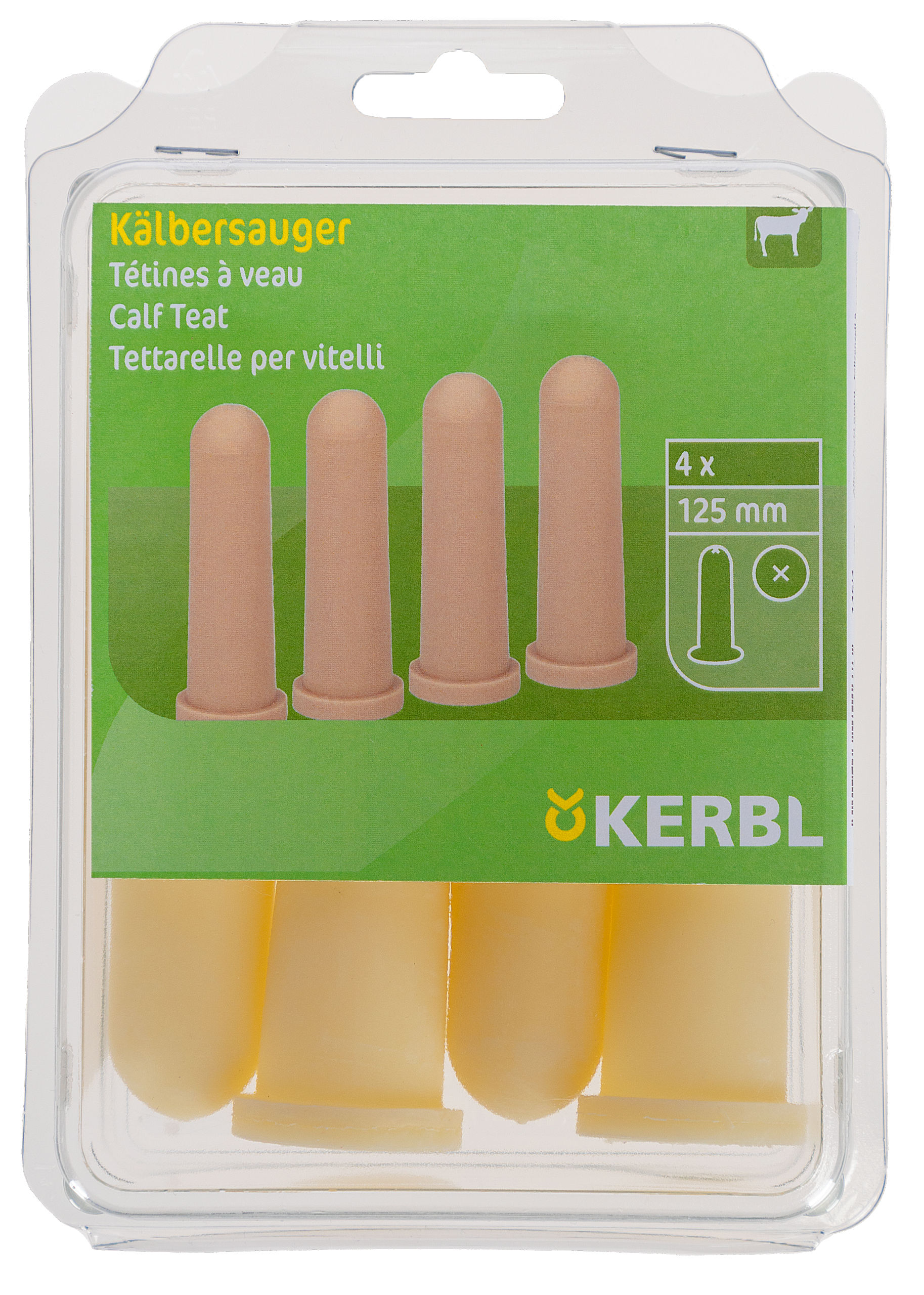 Kerbl Sauger gelb, 125 mm, 4 St. im Pack