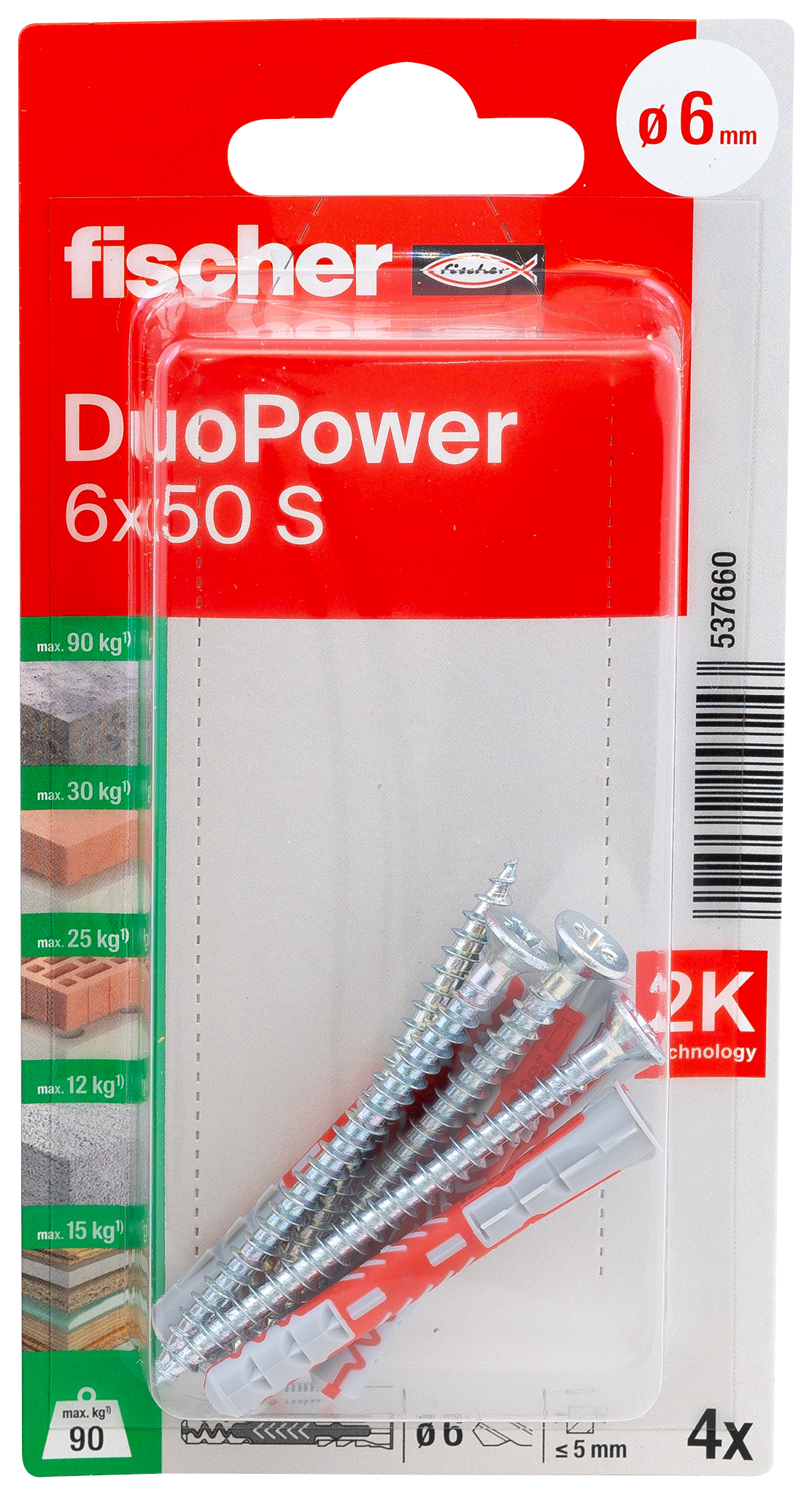 fischer DuoPower Universaldübel 6 x 50 S K (4) fischer DuoPower Universaldübel 6 x 50 S K (4)