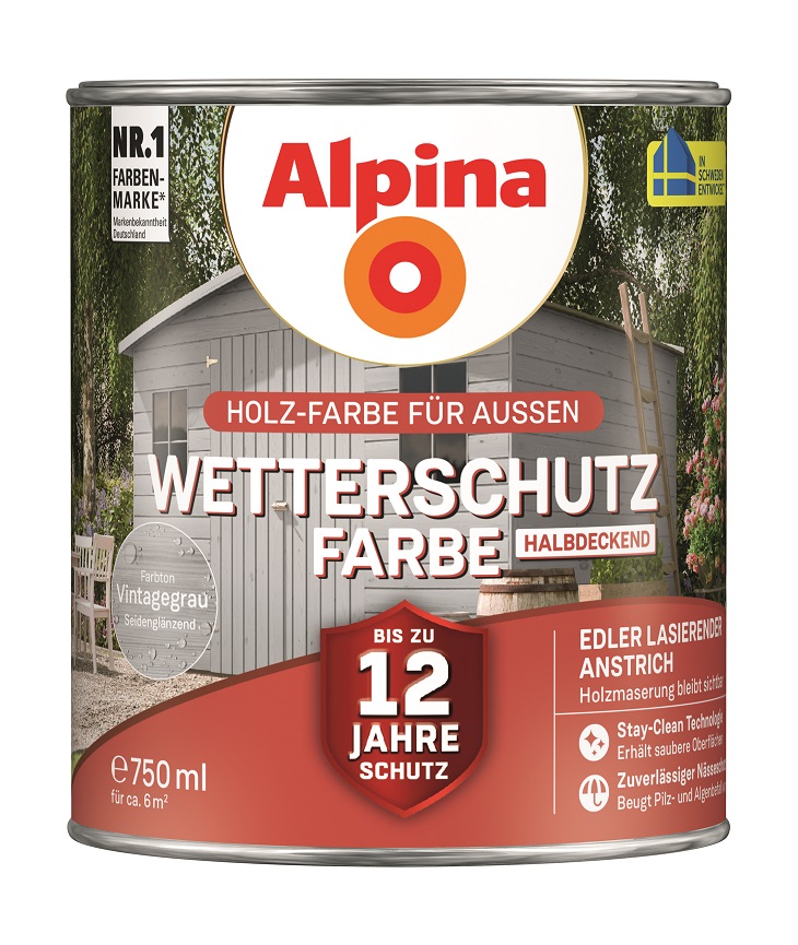Alpina Wetterschutz-Farbe vintagegrau, 750ml