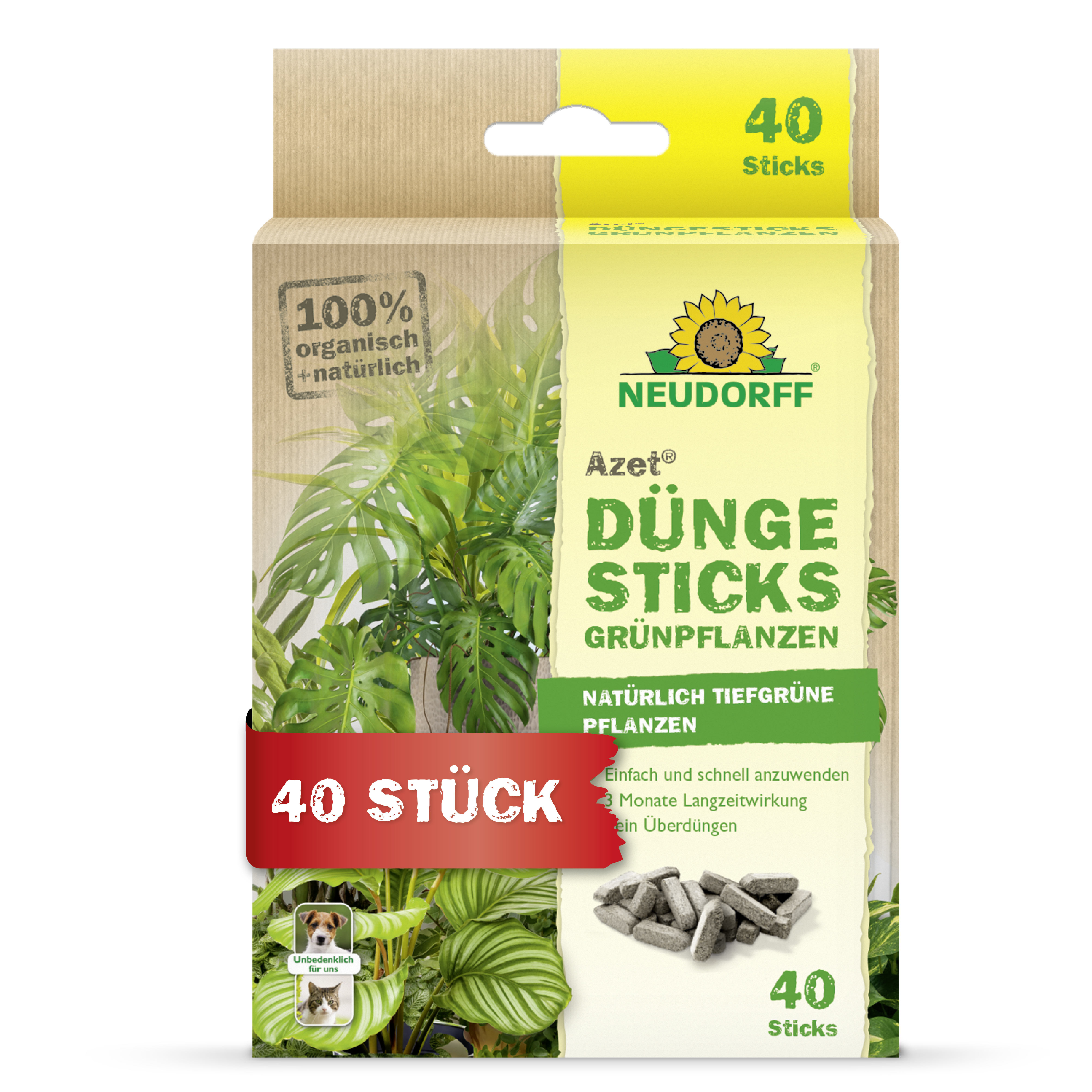 Neudorff Azet DüngeSticks für Grünpflanzen, 40 Stück