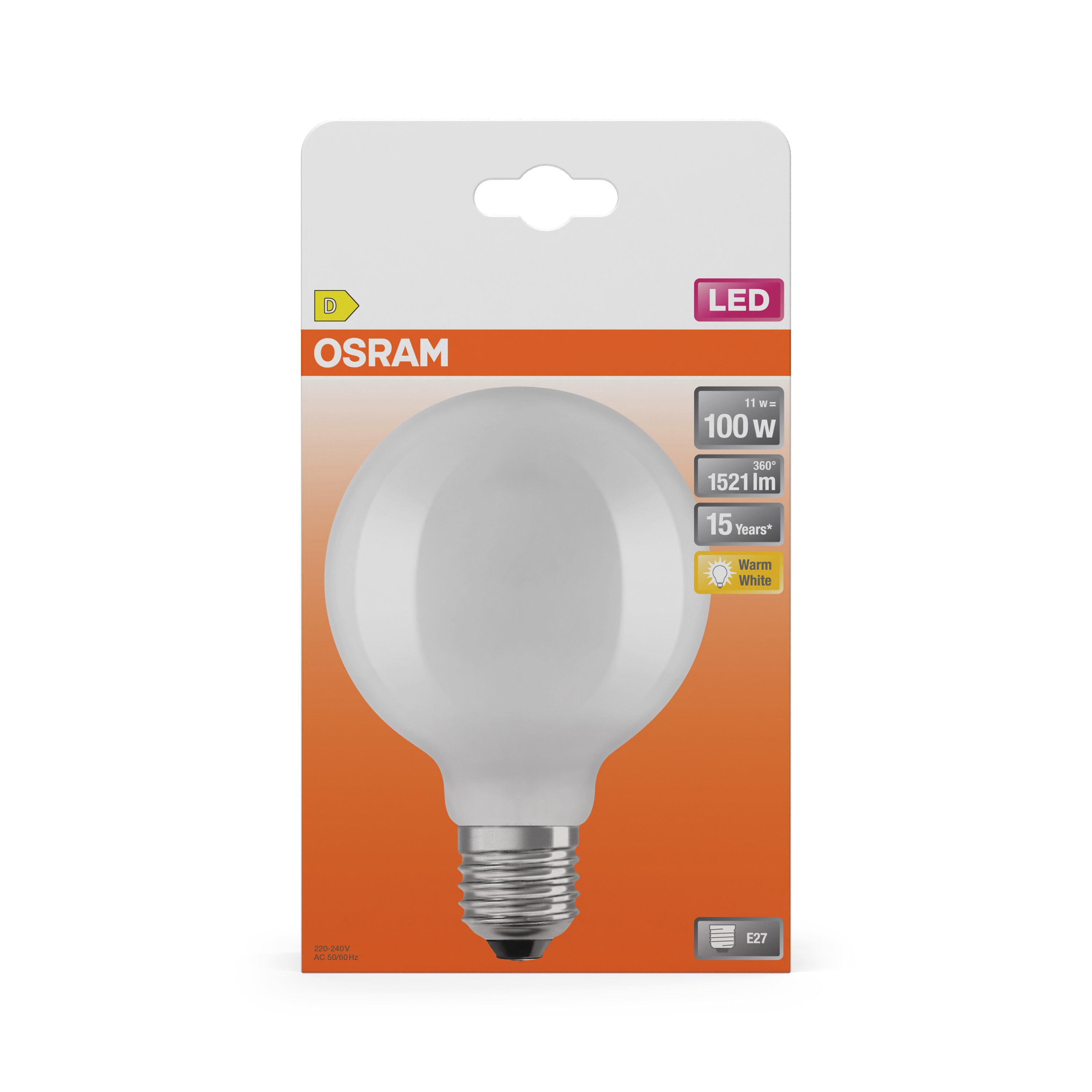 Osram LED Lampe Retrofit, warmweiß, E27.