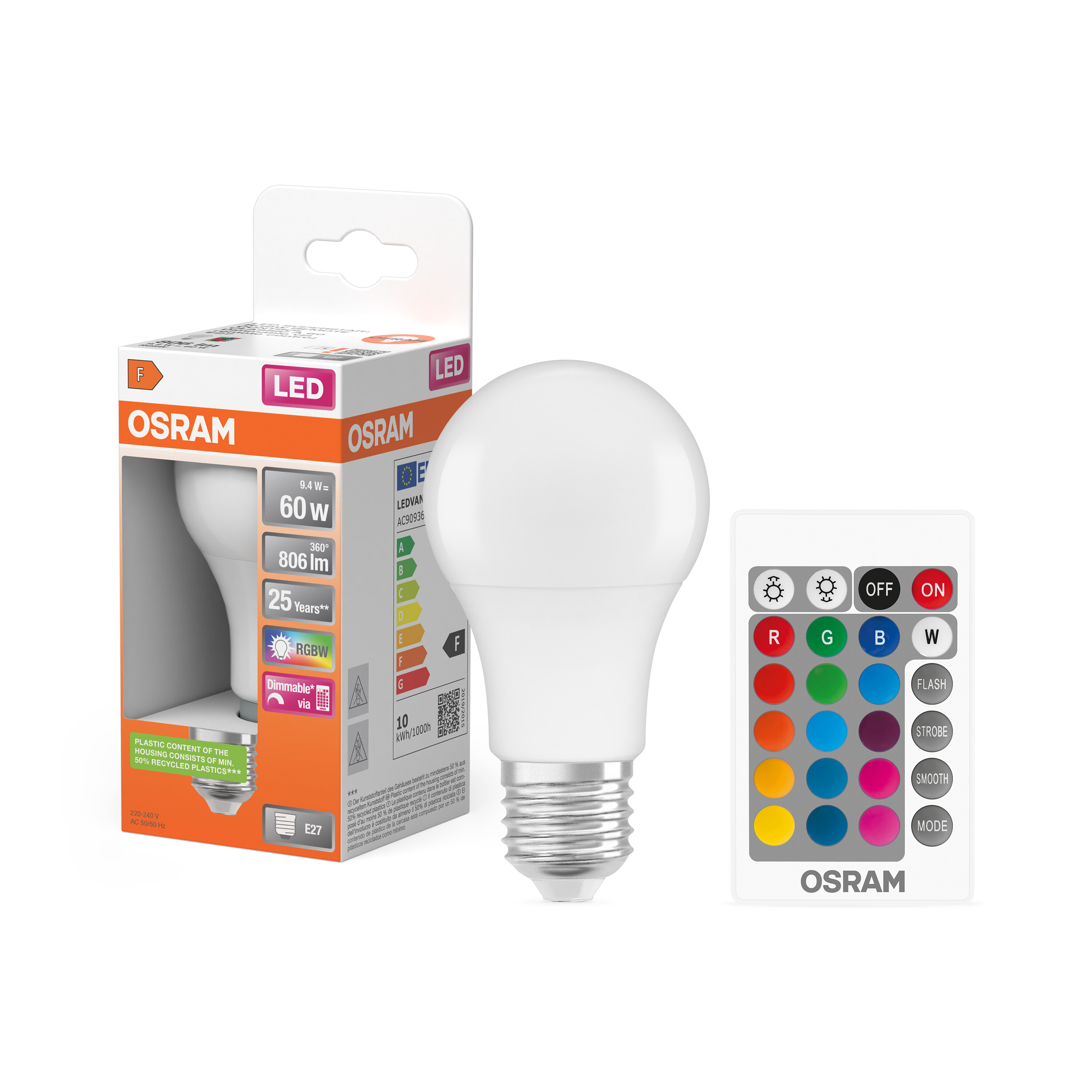 Osram Leuchtmittel LED Retrofit, RGBW Lamps with Remote