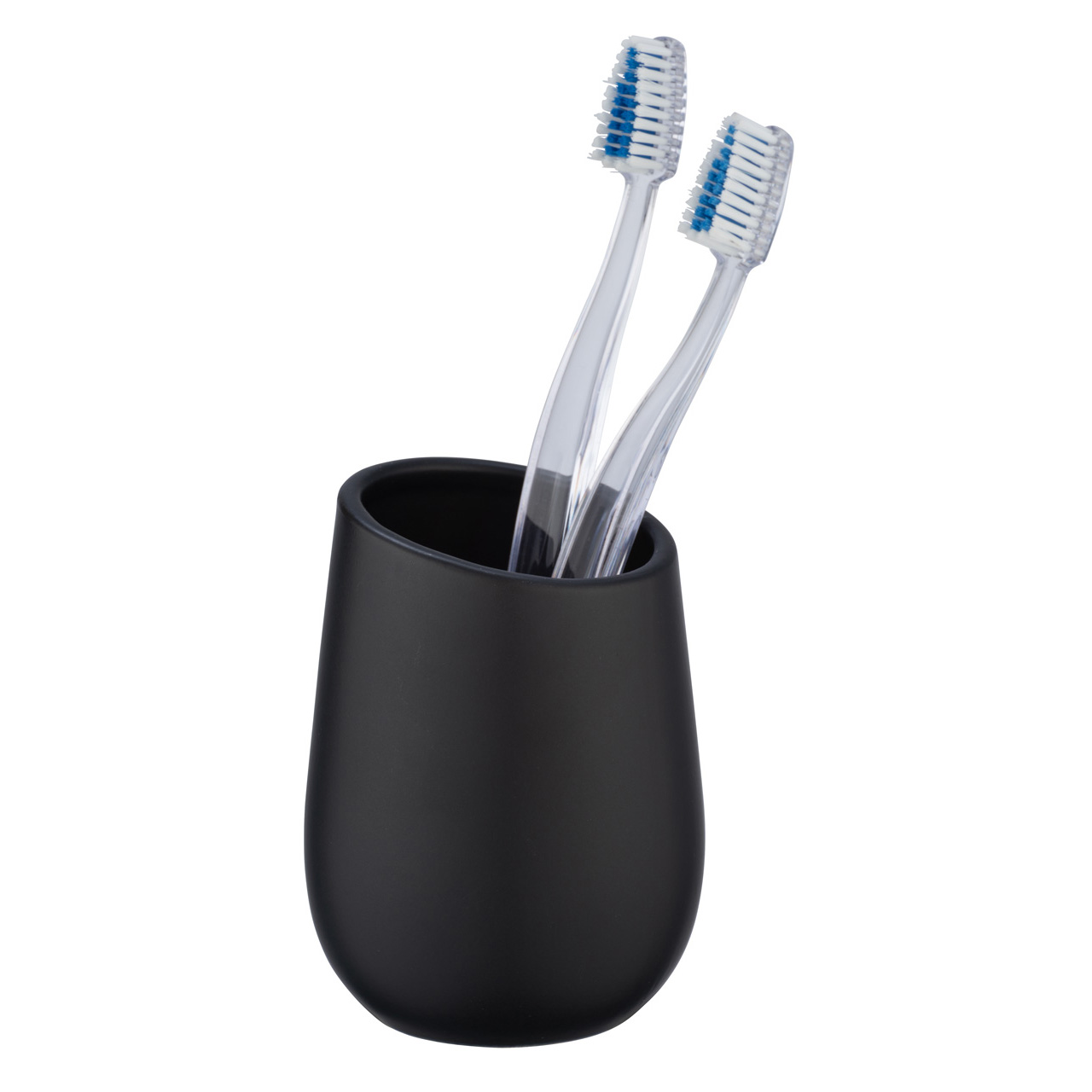 733723-Keramik-Zahnputzbecher-Mod-Badi-schwarz_FS_01 WENKO KERAMIK ZAHNPUTZBECHER BADI SCHWAR